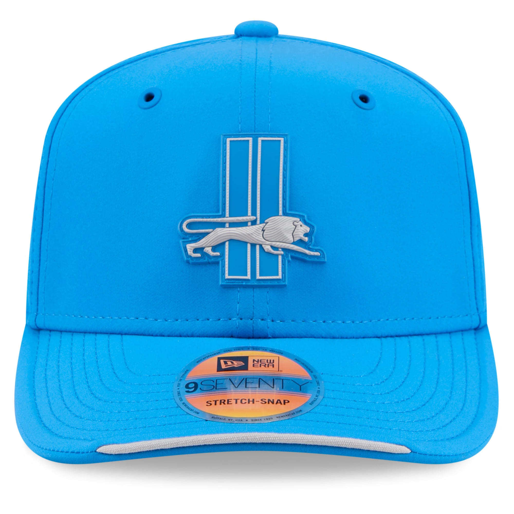 Casquette ajustable New Era bleue Detroit Lions 2026 Sideline Throwback 9SEVENTY pour homme