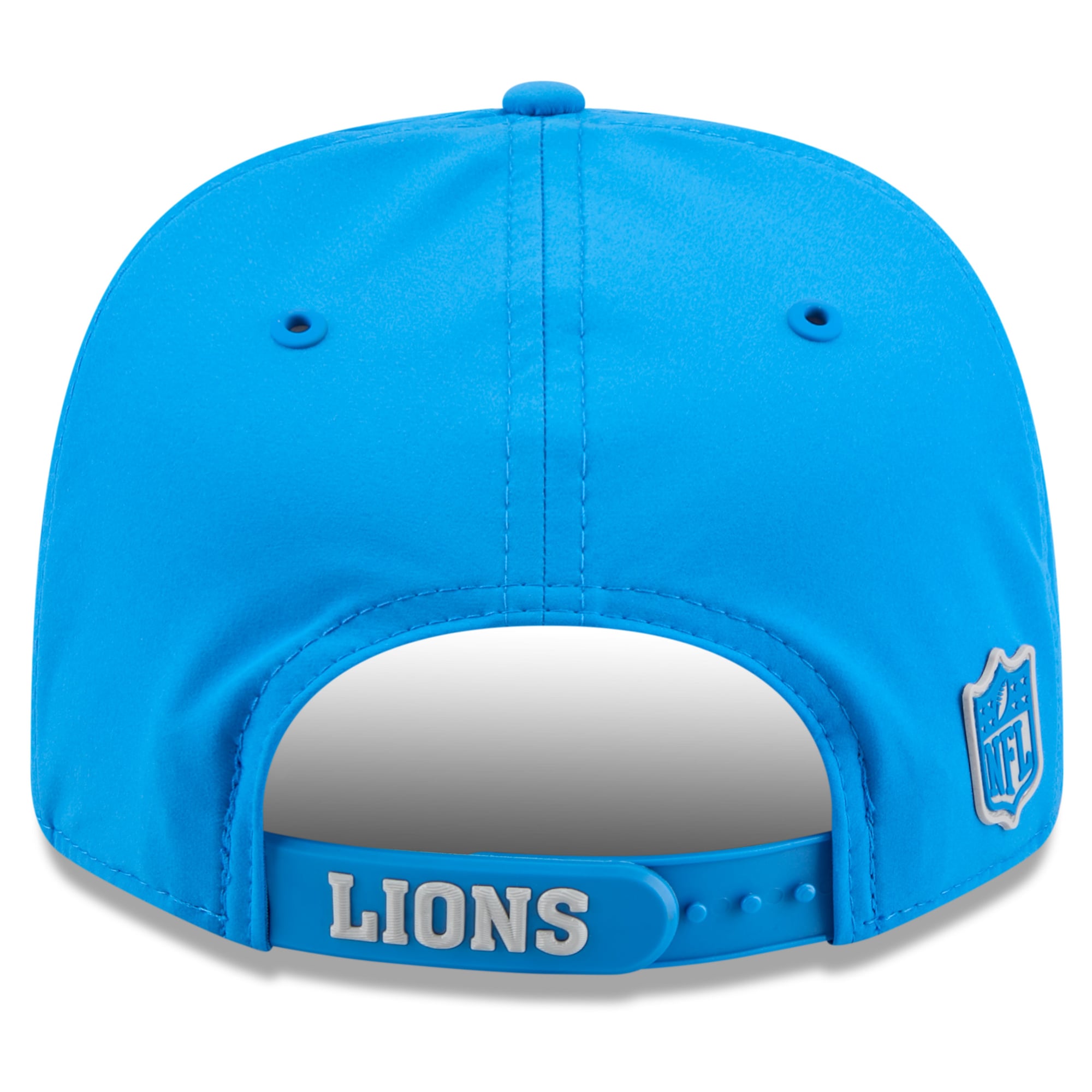 Casquette ajustable New Era bleue Detroit Lions 2026 Sideline Throwback 9SEVENTY pour homme