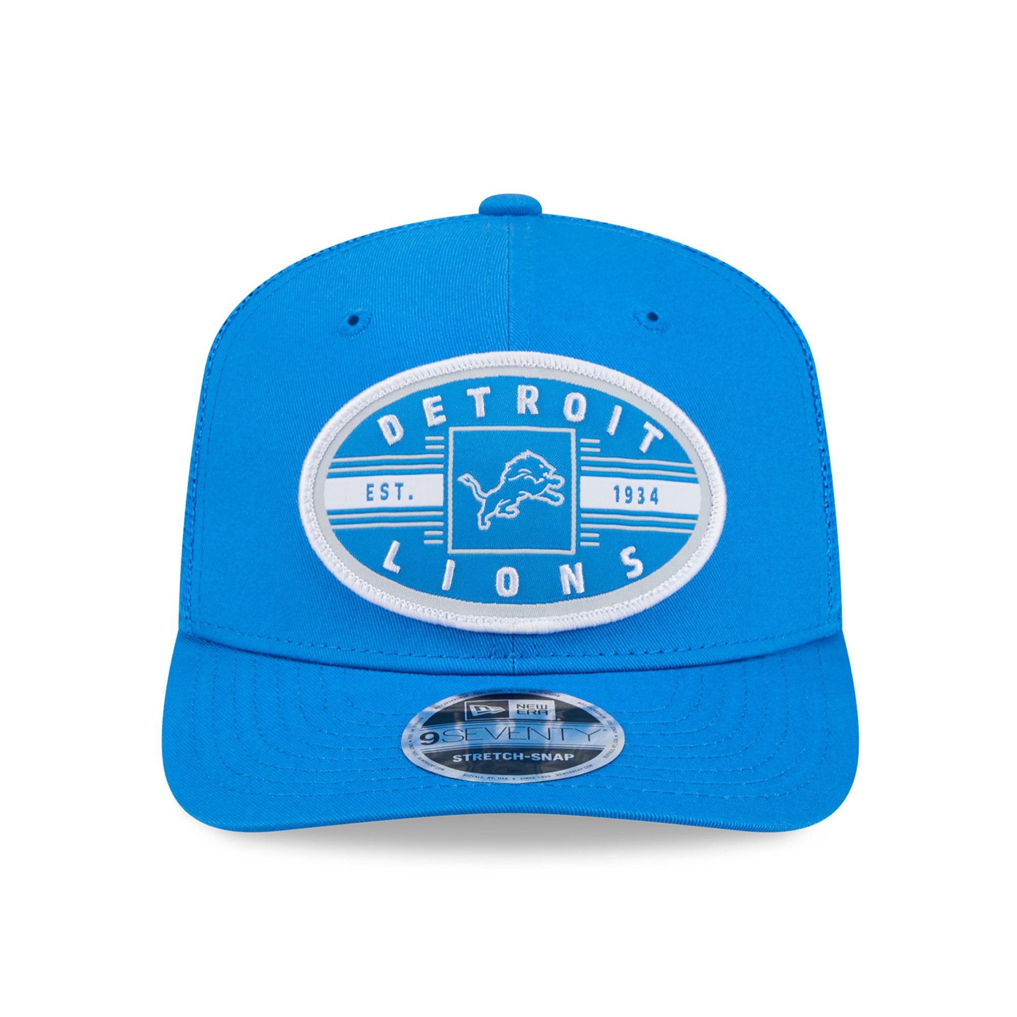 Casquette trucker New Era bleue Detroit Lions Collegiate 9SEVENTY pour homme