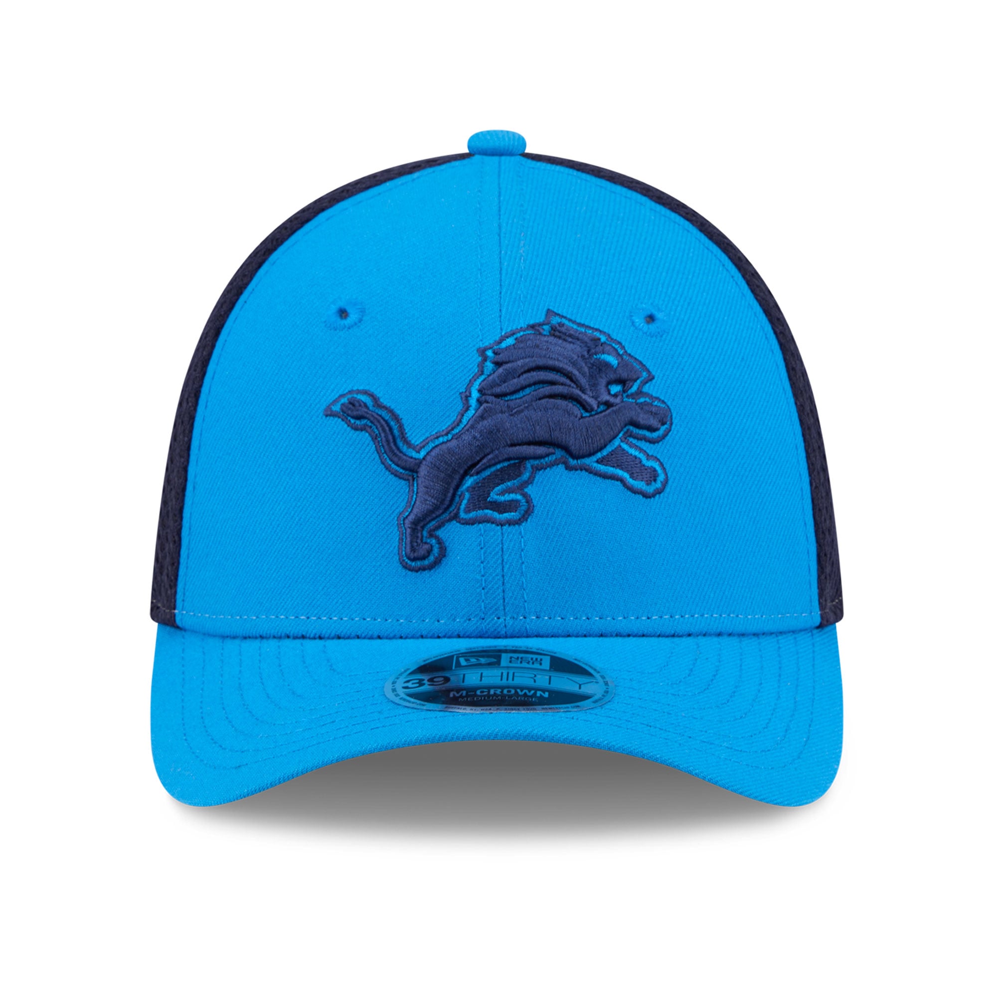 Casquette extensible New Era Detroit Lions bleue pour homme, modèle Neo Mesh 39THIRTY M-Crown