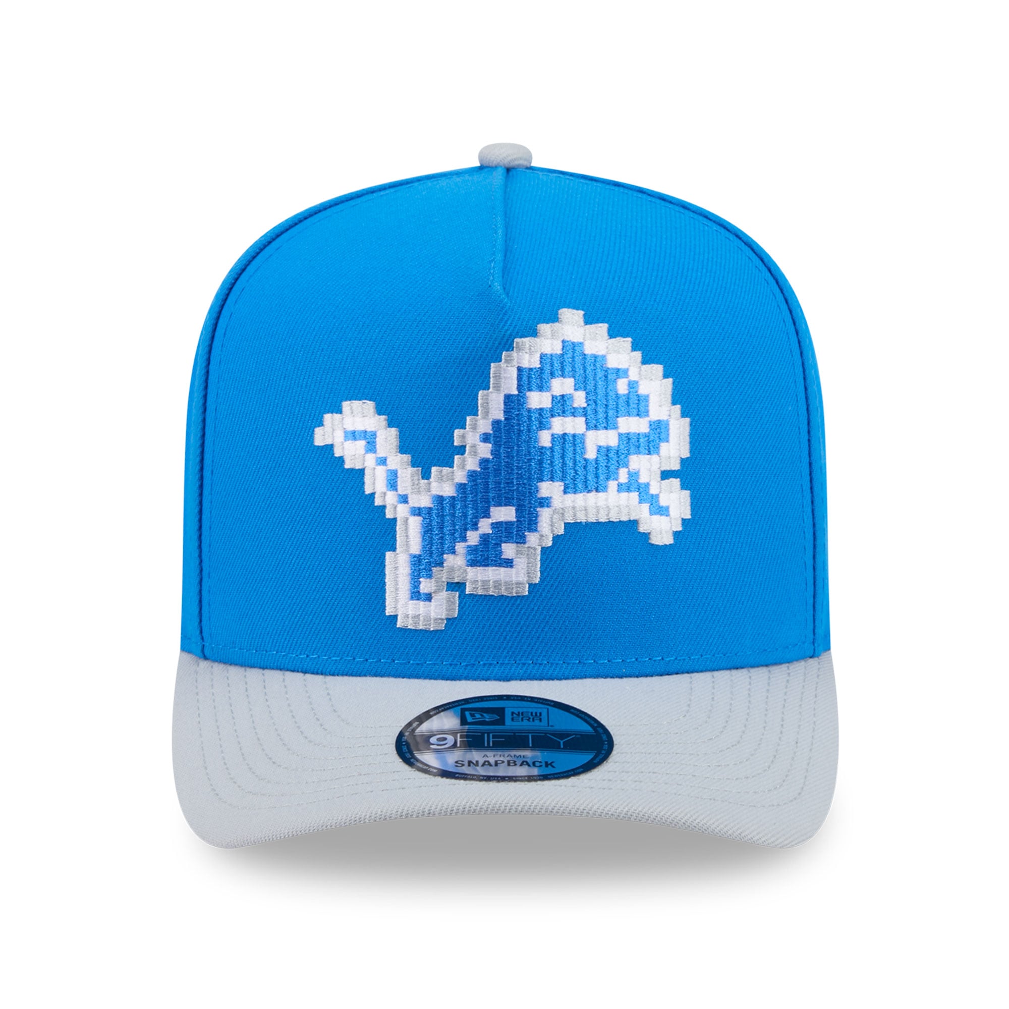 Casquette snapback New Era 9FIFTY Pixel A-Frame bleue Detroit Lions pour homme
