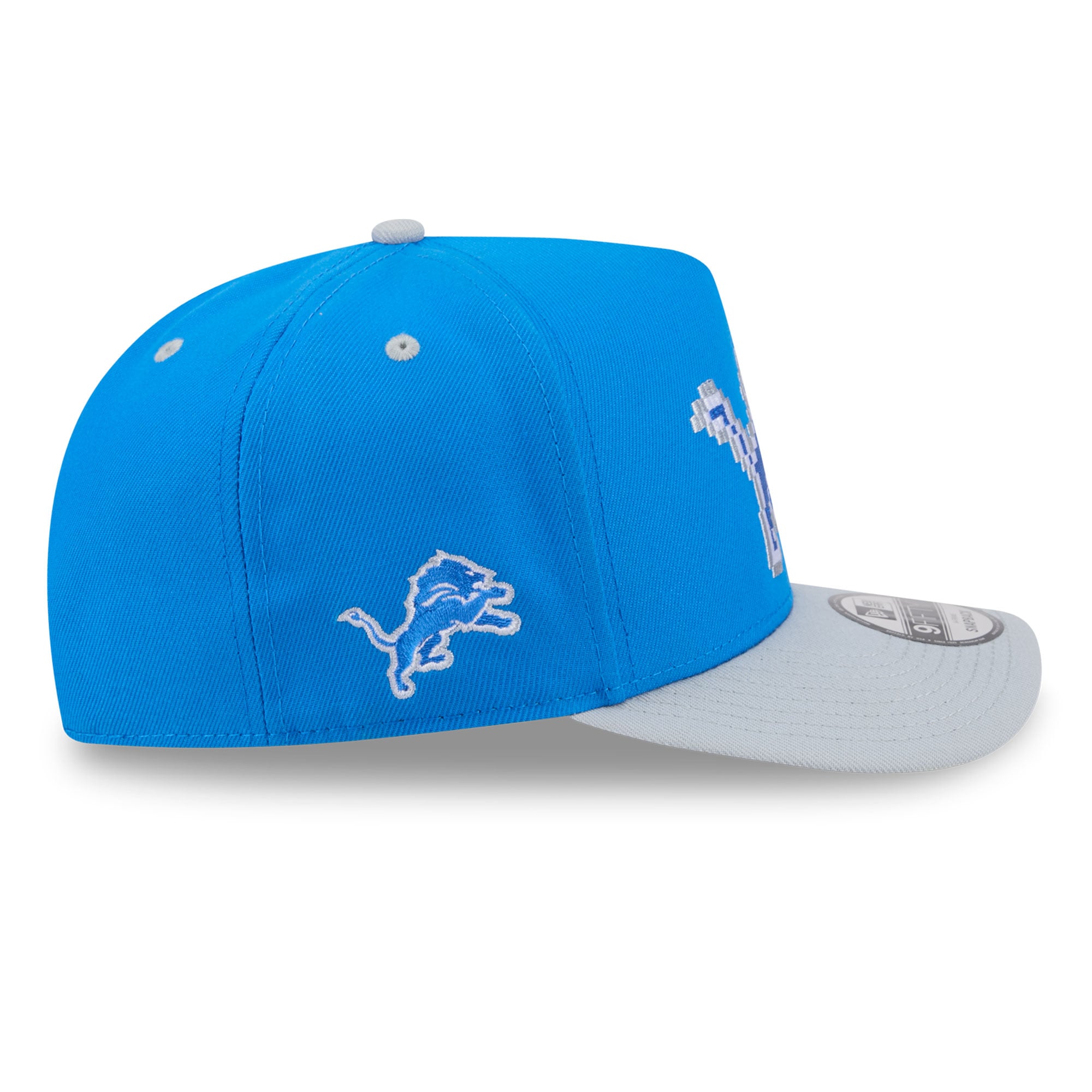 Casquette snapback New Era 9FIFTY Pixel A-Frame bleue Detroit Lions pour homme