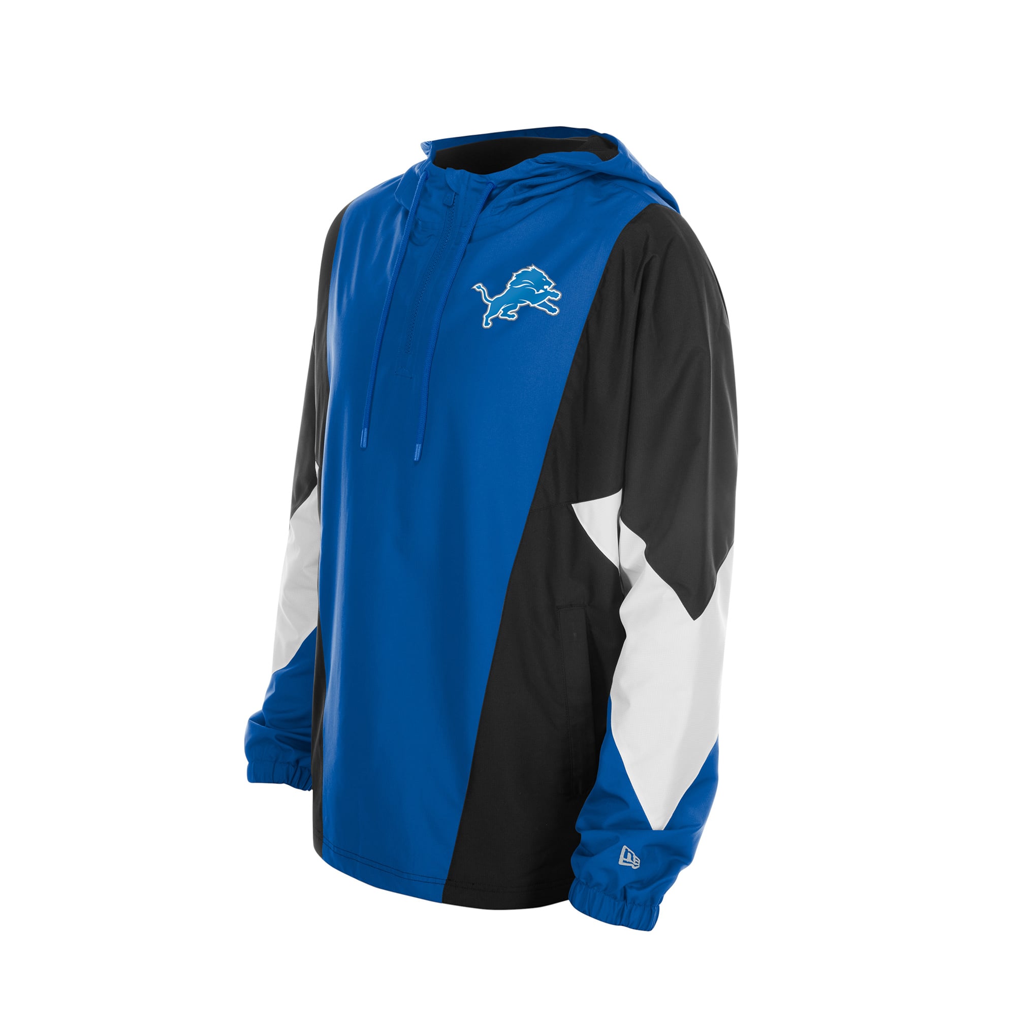 Men's New Era Blue Detroit Lions Quarter-Zip Windbreaker Jacket