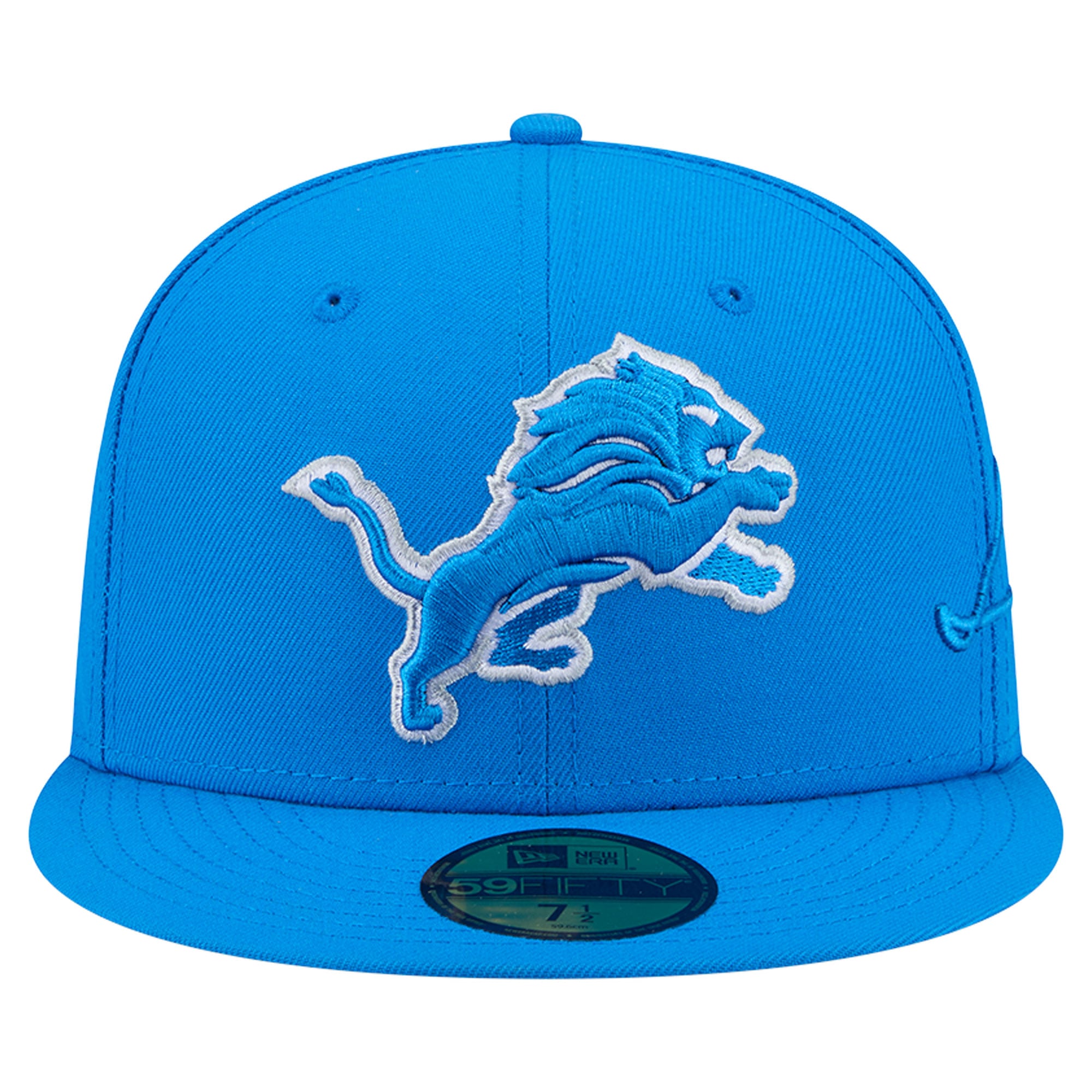 Casquette ajustée New Era 59FIFTY bleue pour homme, logo Detroit Lions.