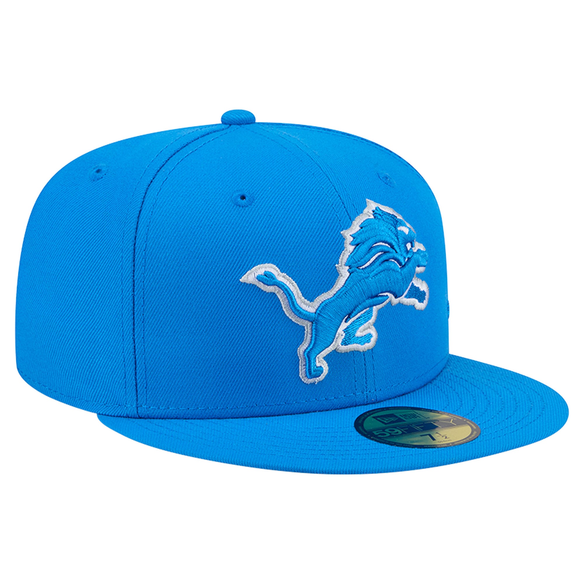 Casquette ajustée New Era 59FIFTY bleue pour homme, logo Detroit Lions.