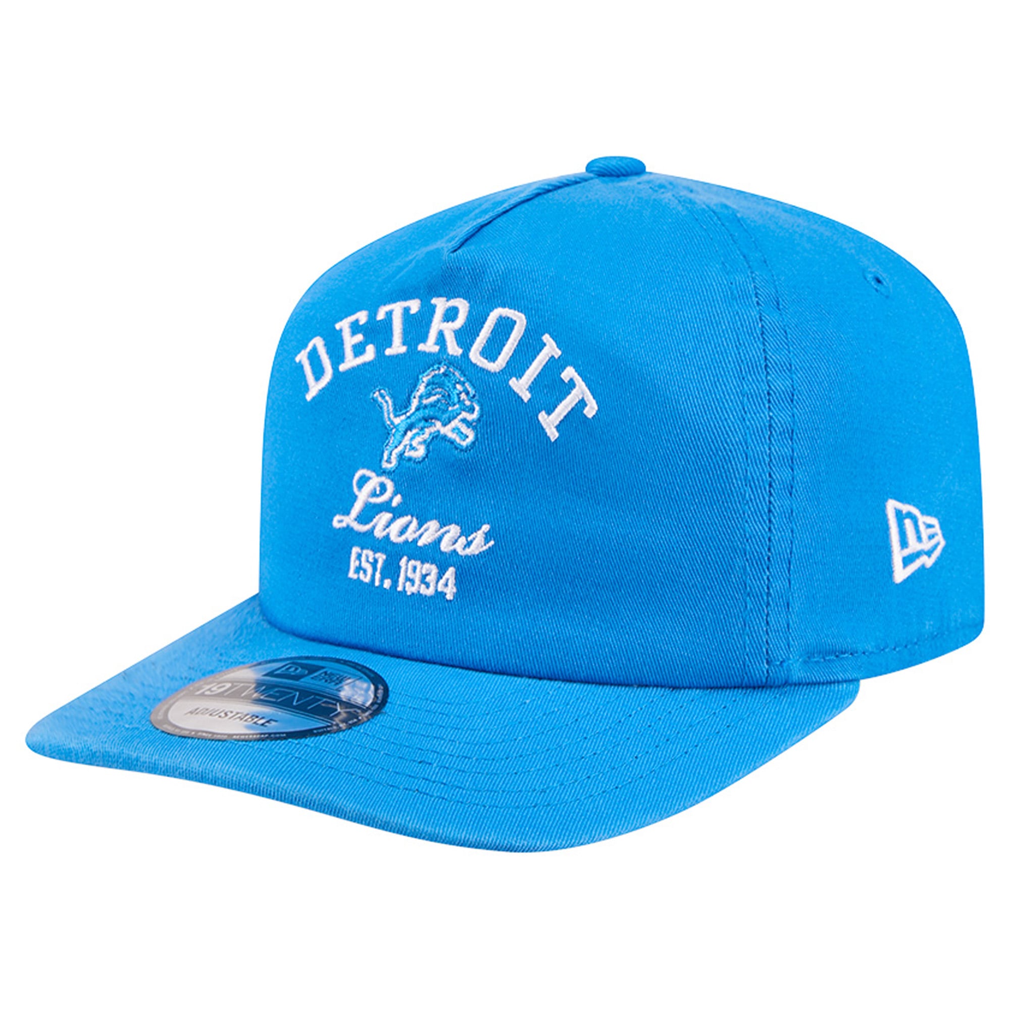 Casquette ajustable New Era bleue Detroit Lions Stacked 19TWENTY pour homme