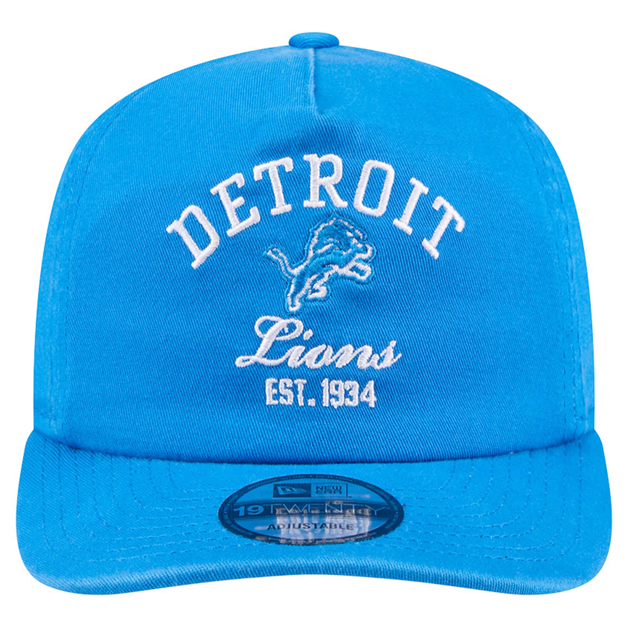 Casquette ajustable New Era bleue Detroit Lions Stacked 19TWENTY pour homme
