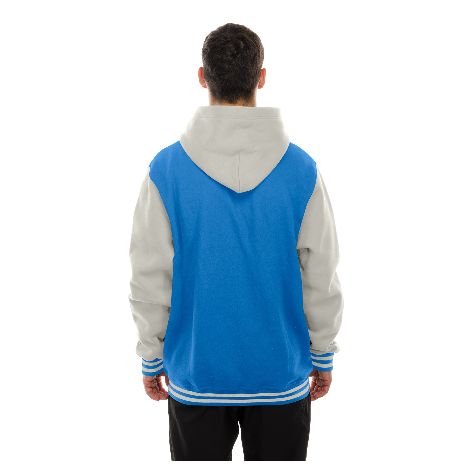Veste polaire à capuche New Era bleue/grise Detroit Lions pour homme