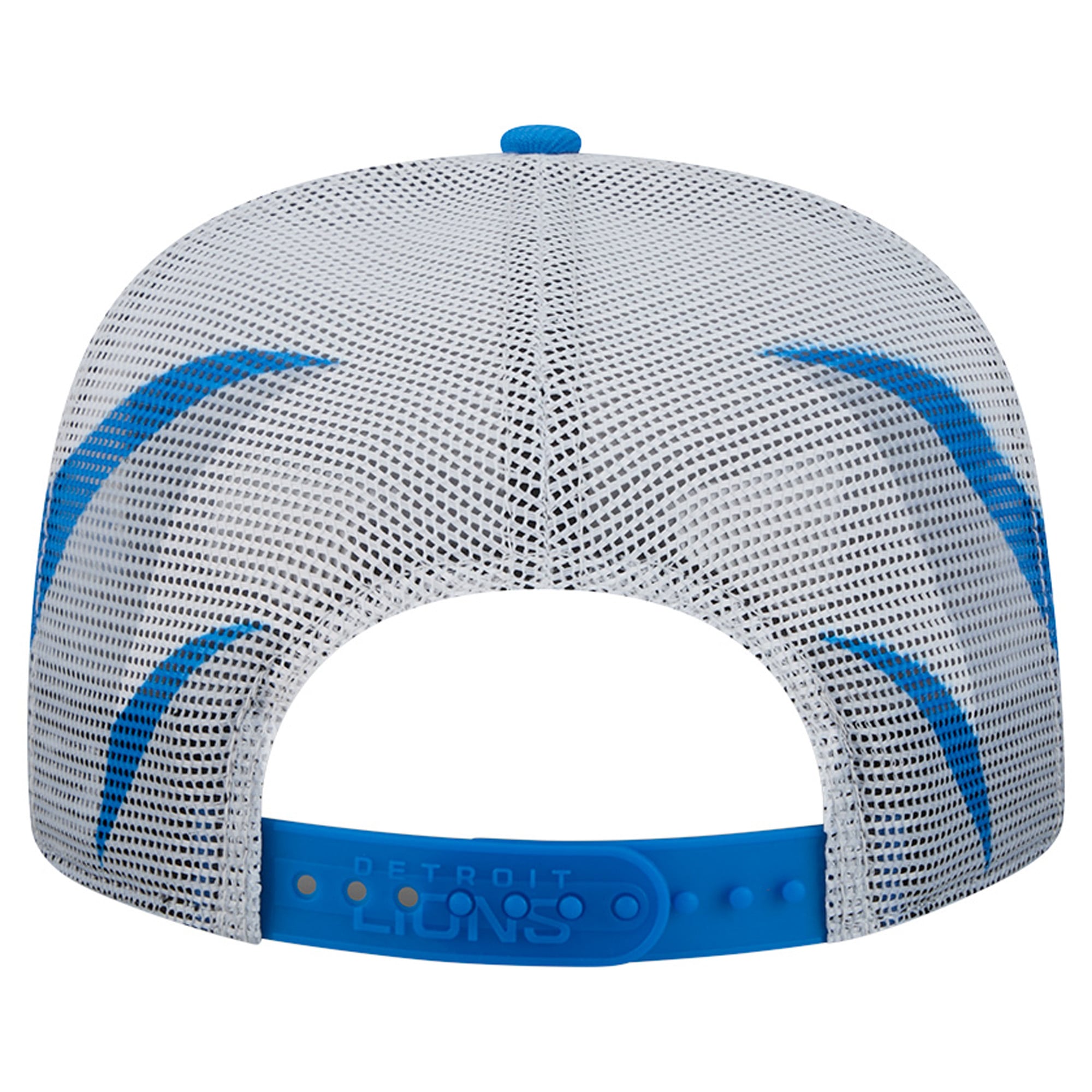 Casquette trucker New Era 9FIFTY Snapback bleue et argentée Detroit Lions pour homme