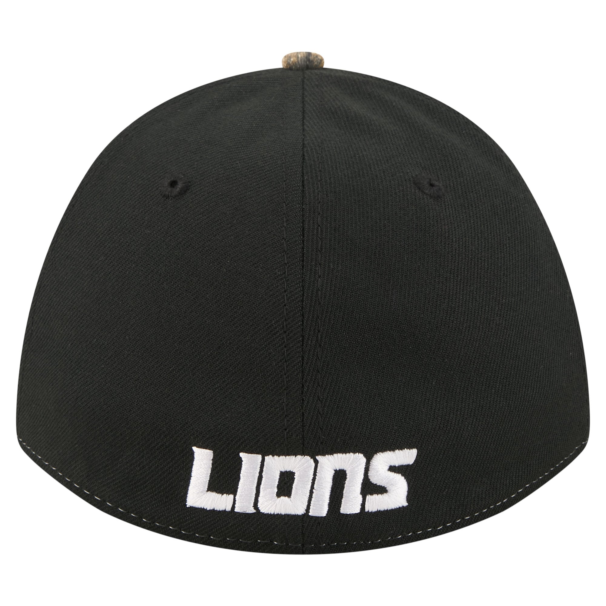 Men's New Era Camo/Black Detroit Lions Team Collection RealTree 39THIRTY M-Crown A-Frame Flex Hat