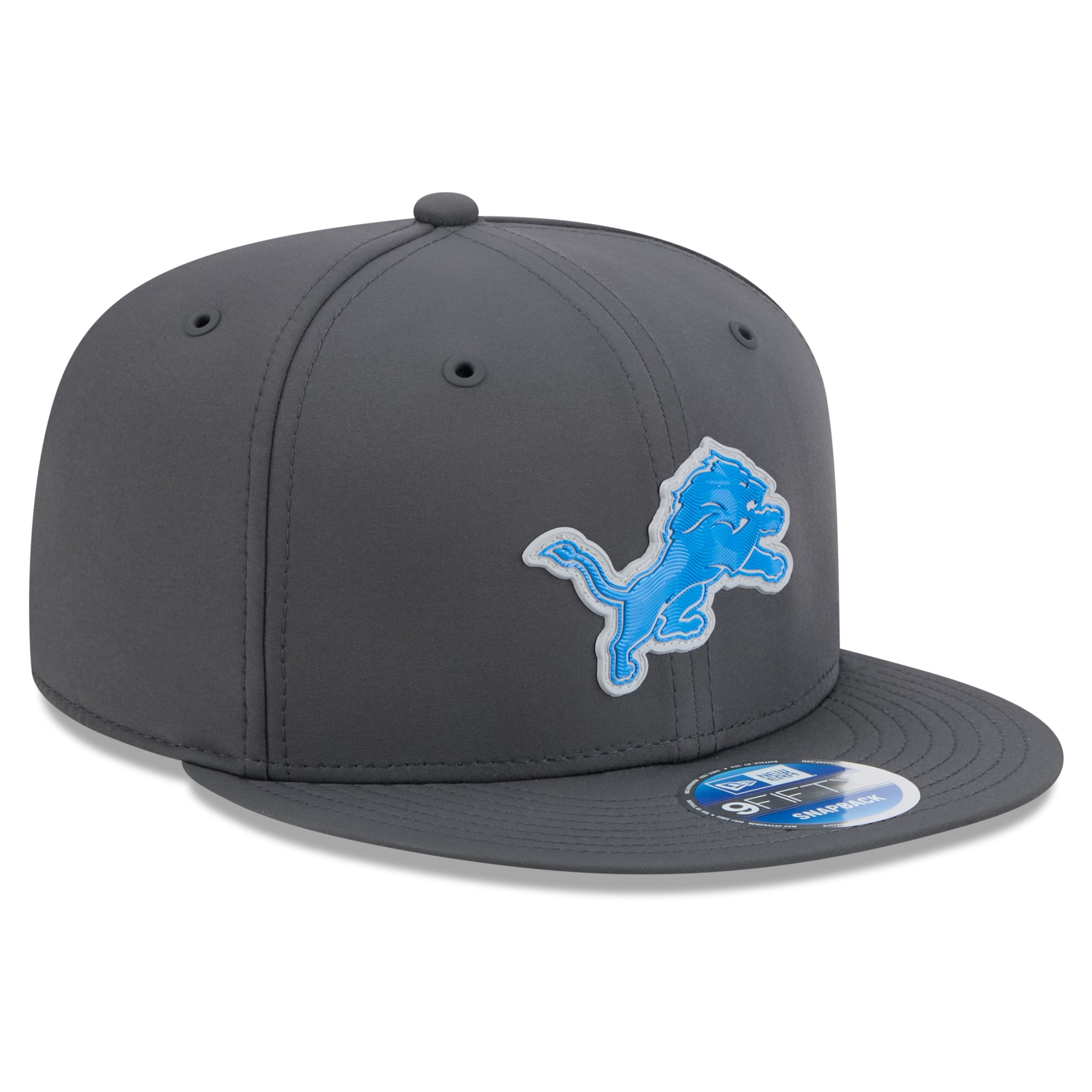 Casquette snapback New Era 9FIFTY pour homme, couleur anthracite, Detroit Lions 2026, idéale pour les temps froids.