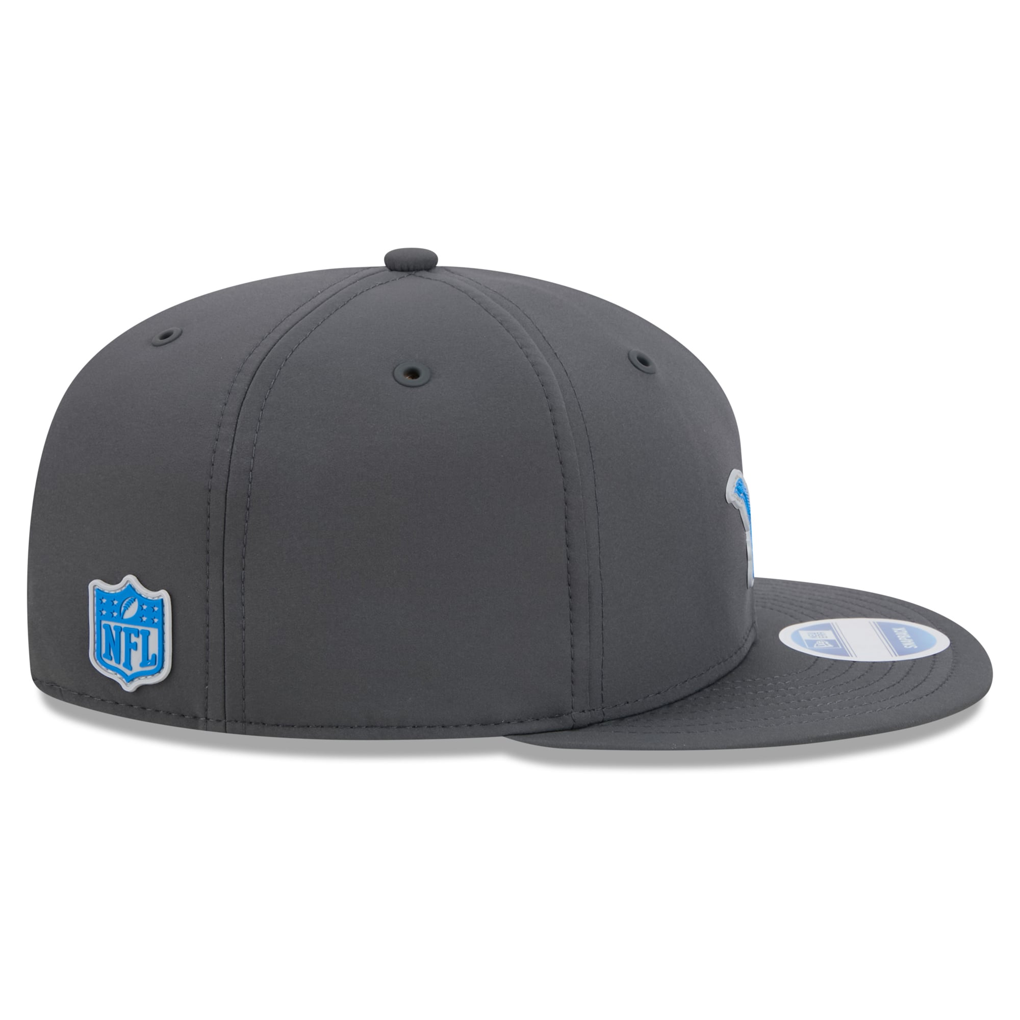 Casquette snapback New Era 9FIFTY pour homme, couleur anthracite, Detroit Lions 2026, idéale pour les temps froids.