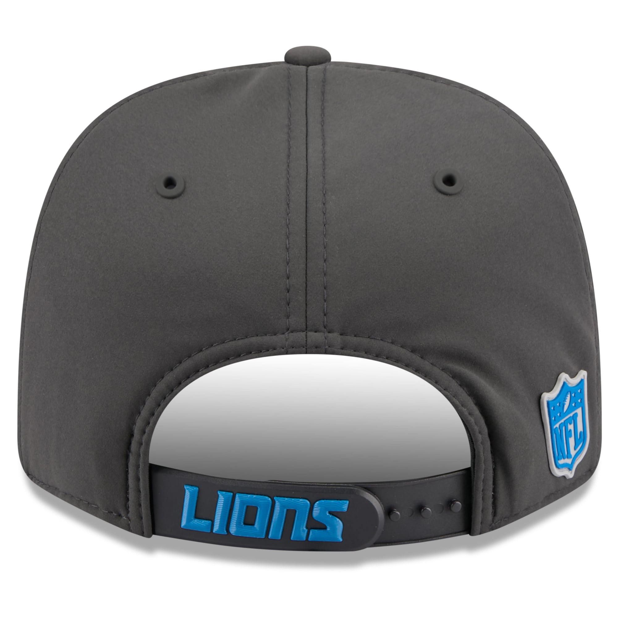 Casquette ajustable New Era Detroit Lions 2026 Sideline pour homme, couleur anthracite, modèle 9SEVENTY, idéale pour les temps froids.