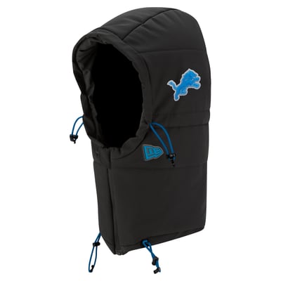 Detroit Lions New Era 2026 Sideline Cold Weather  Adjustable Quilted Hood - Charcoal
