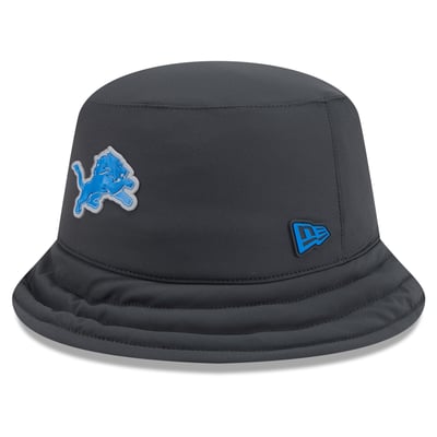Detroit Lions New Era 2026 Sideline Cold Weather Bucket Hat - Charcoal