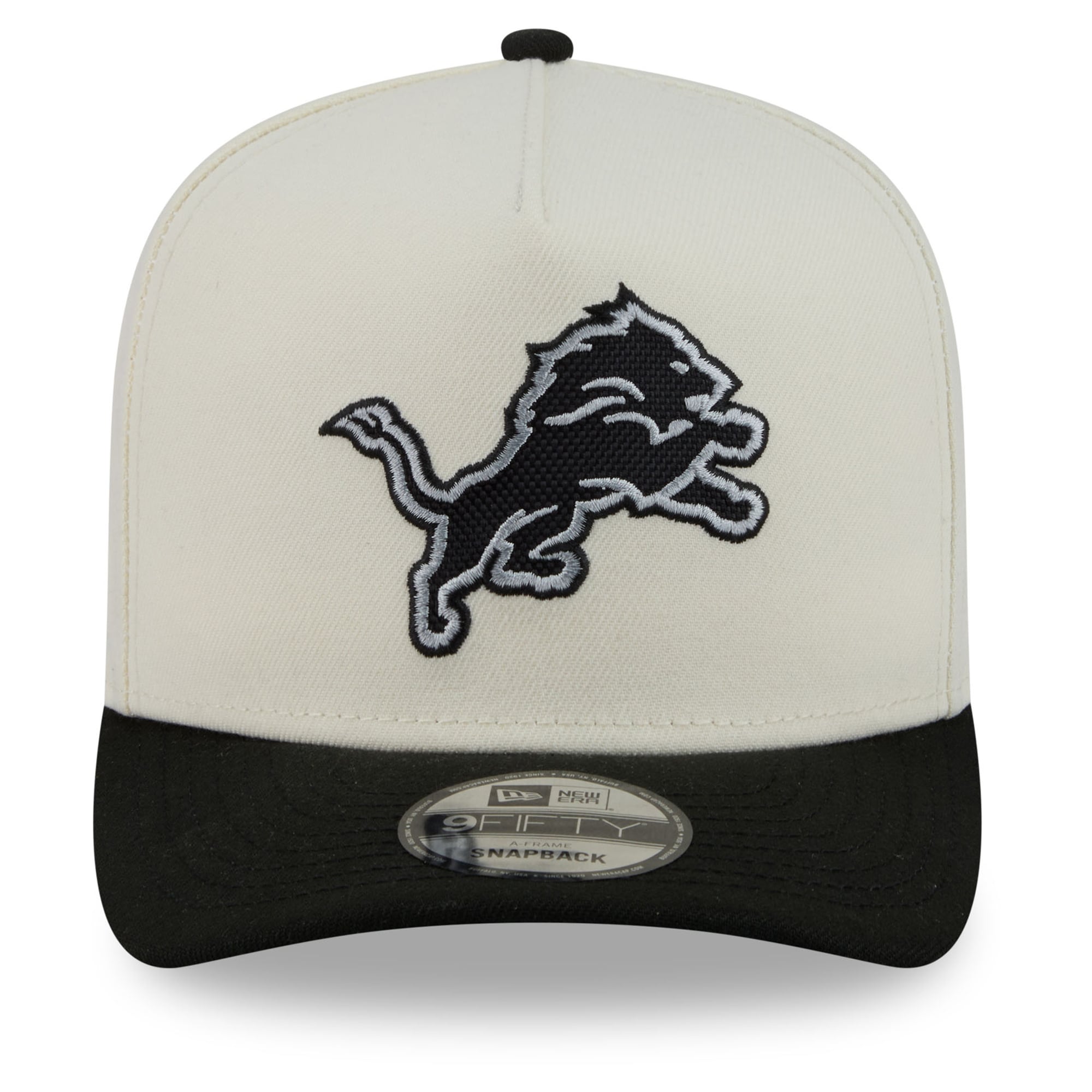 Men's New Era Cream Detroit Lions 2026 Rivalries Collection Fan Pack A-Frame 9FIFTY Snapback Hat