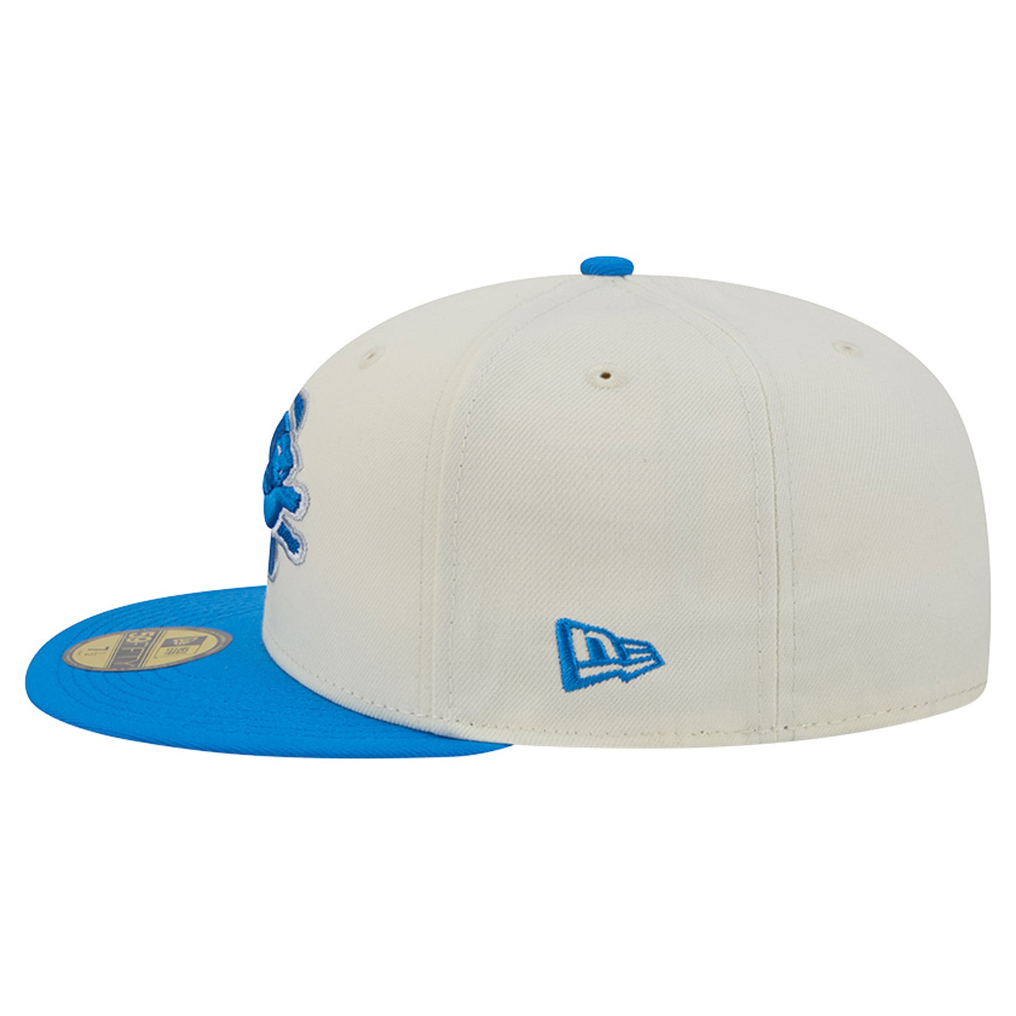 Men's New Era Cream/Blue Detroit Lions Deceptor 59FIFTY Fitted Hat