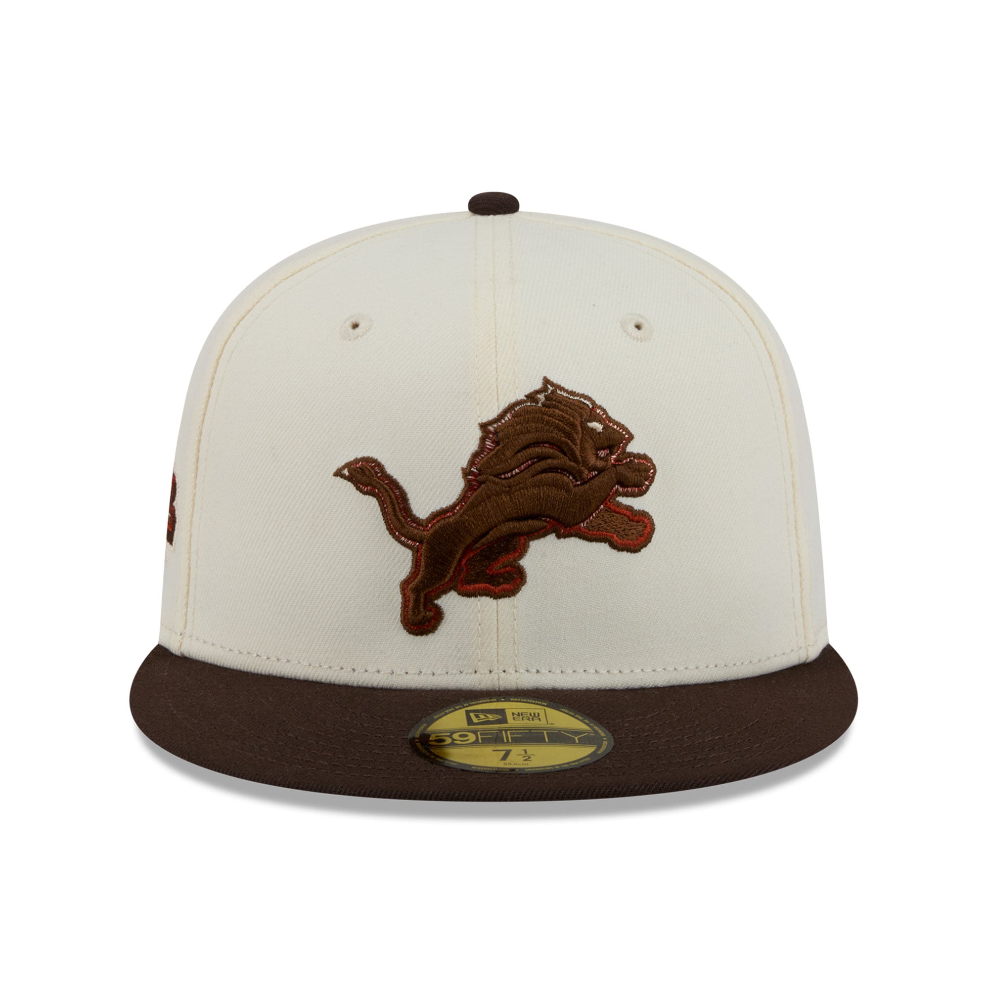 Men's New Era Cream/Brown Detroit Lions Pumpkin Spice 59FIFTY Fitted Hat