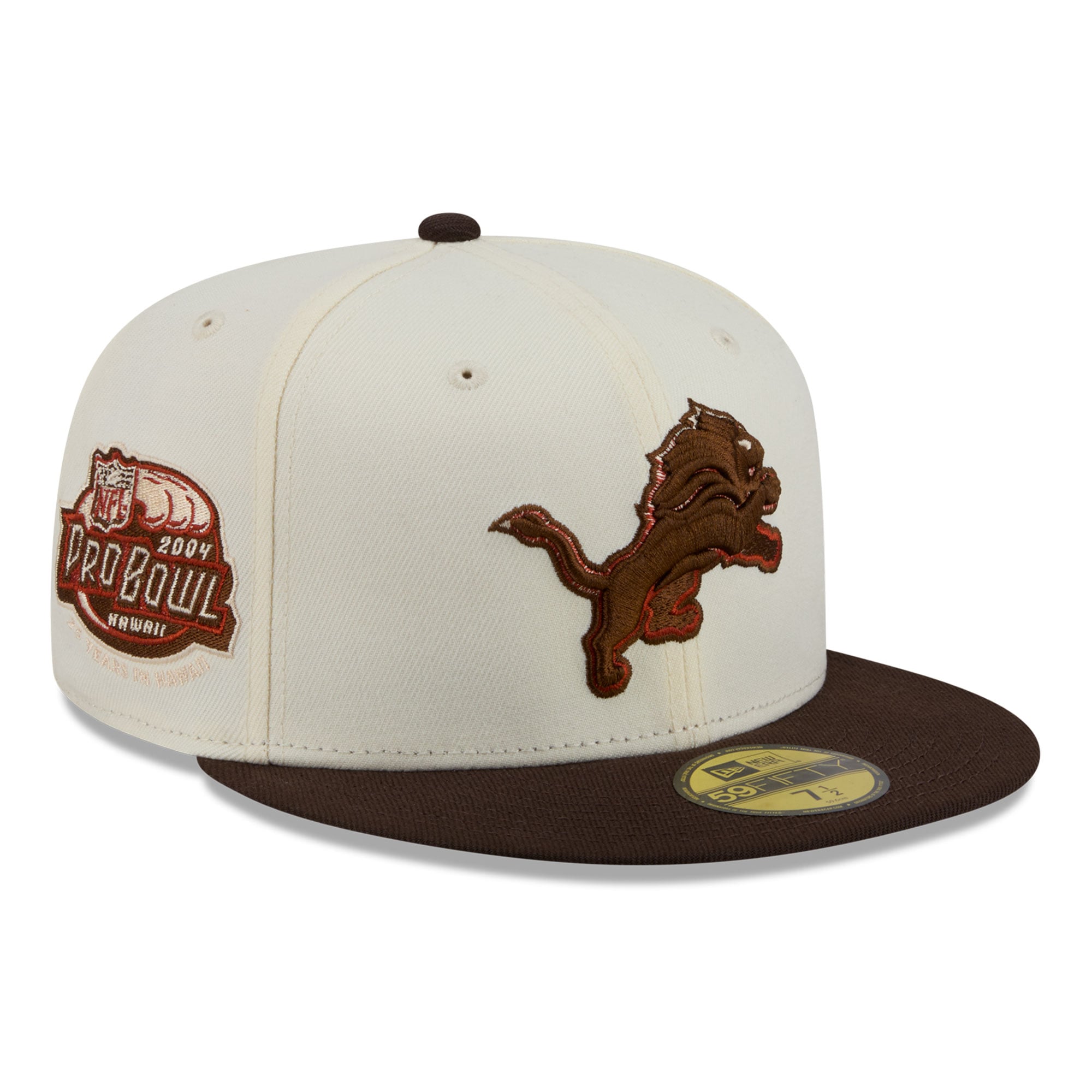 Men's New Era Cream/Brown Detroit Lions Pumpkin Spice 59FIFTY Fitted Hat