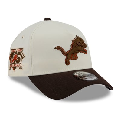 Detroit Lions New Era Pumpkin Spice A-Frame 9FORTY Adjustable Hat - Cream/Brown