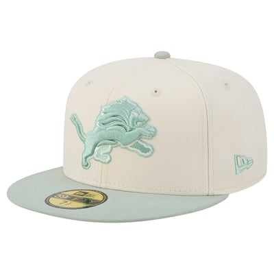 Detroit Lions New Era Color Pack 59FIFTY Fitted Hat - Cream/Light Green