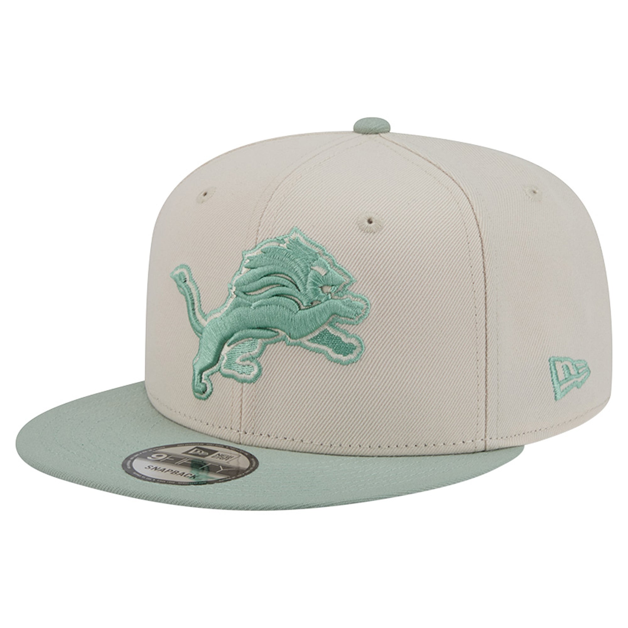 Casquette snapback New Era 9FIFTY bicolore crème/vert clair Detroit Lions pour homme