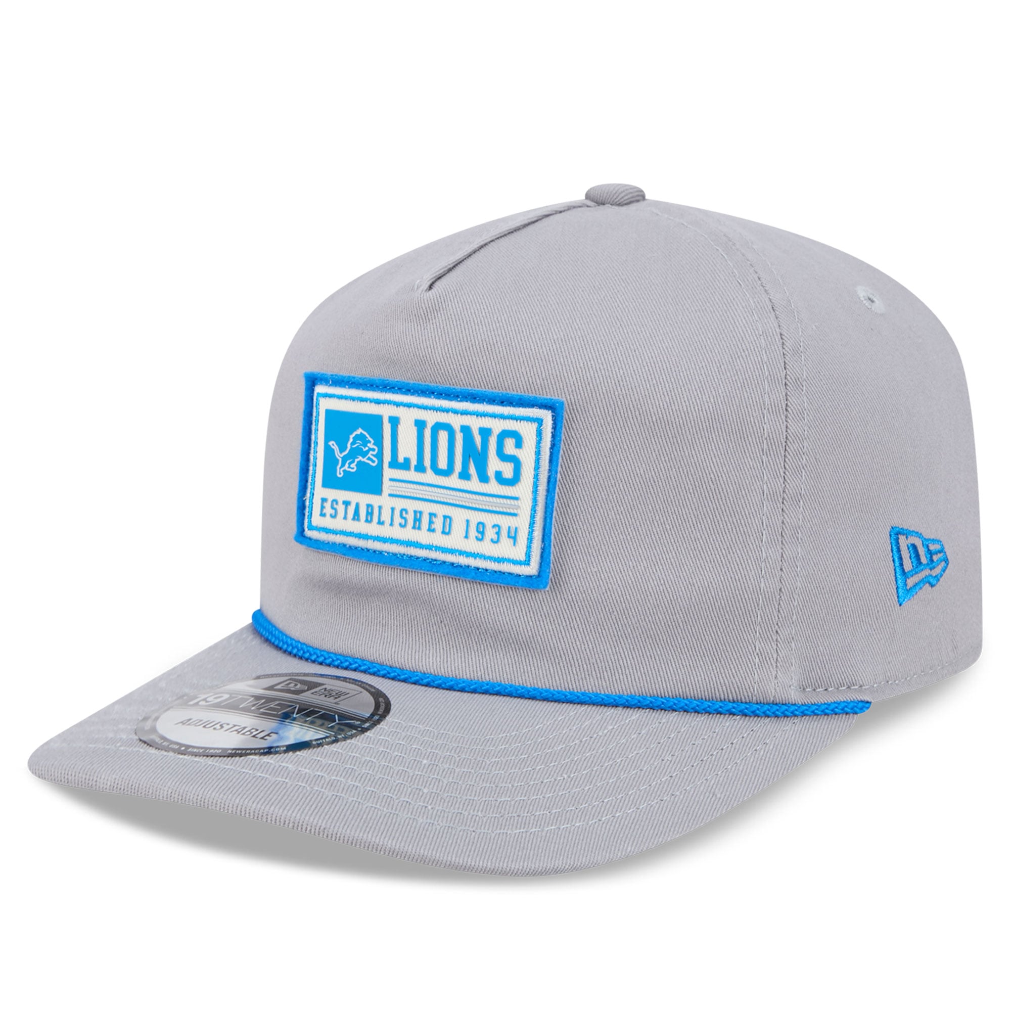Casquette ajustable New Era 19TWENTY grise à écusson des Lions de Détroit pour homme
