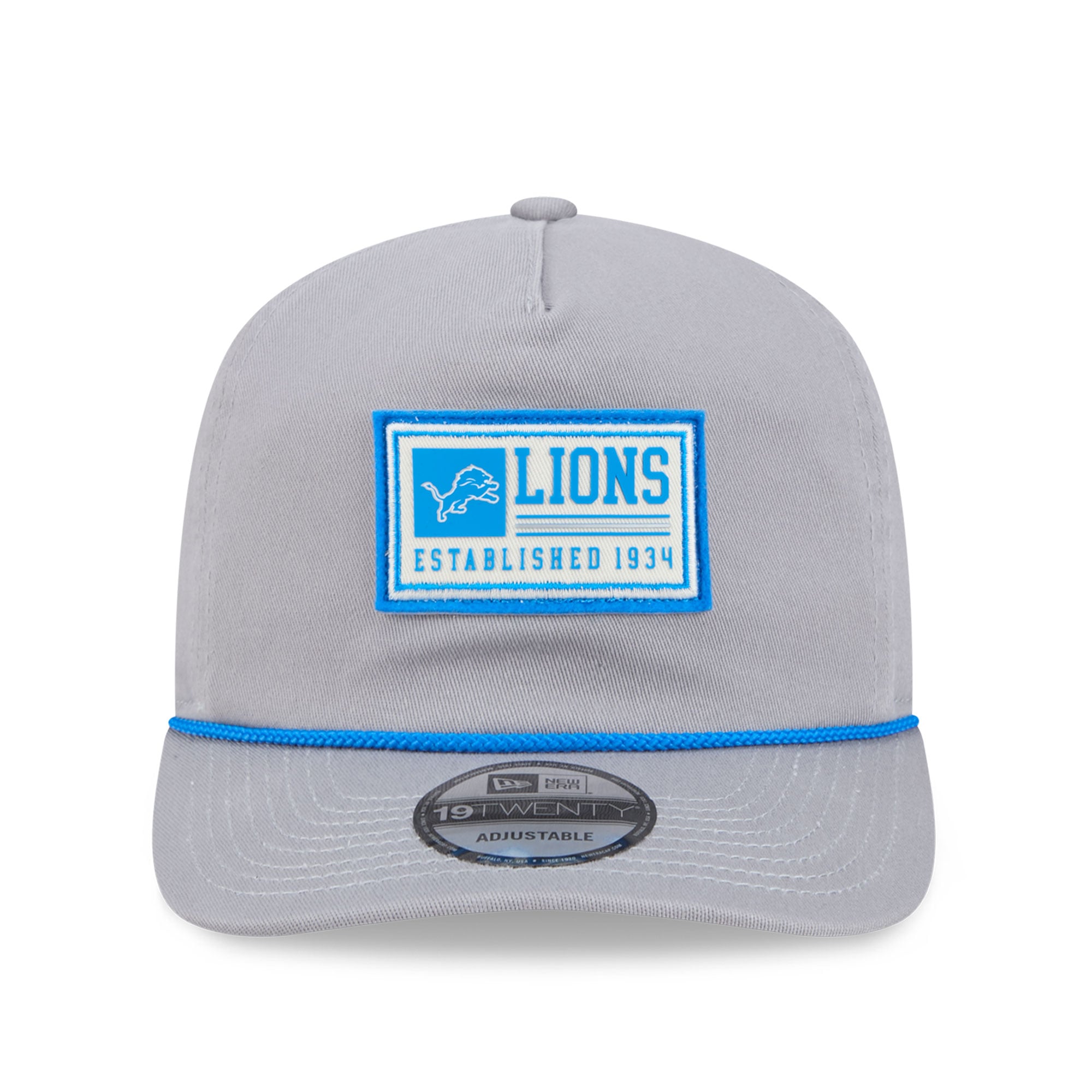 Casquette ajustable New Era 19TWENTY grise à écusson des Lions de Détroit pour homme