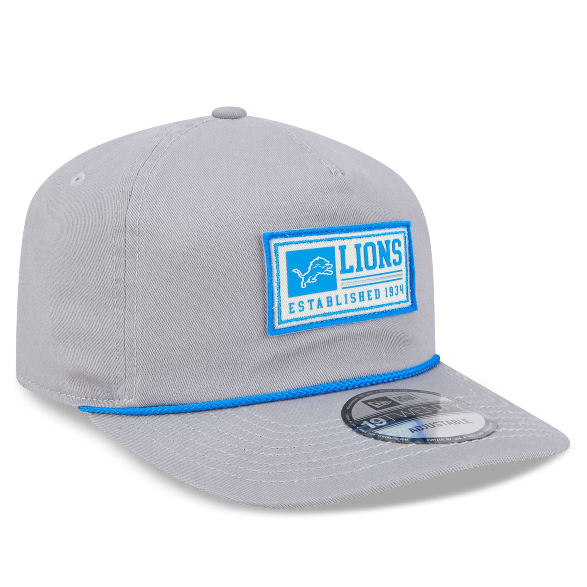 Casquette ajustable New Era 19TWENTY grise à écusson des Lions de Détroit pour homme