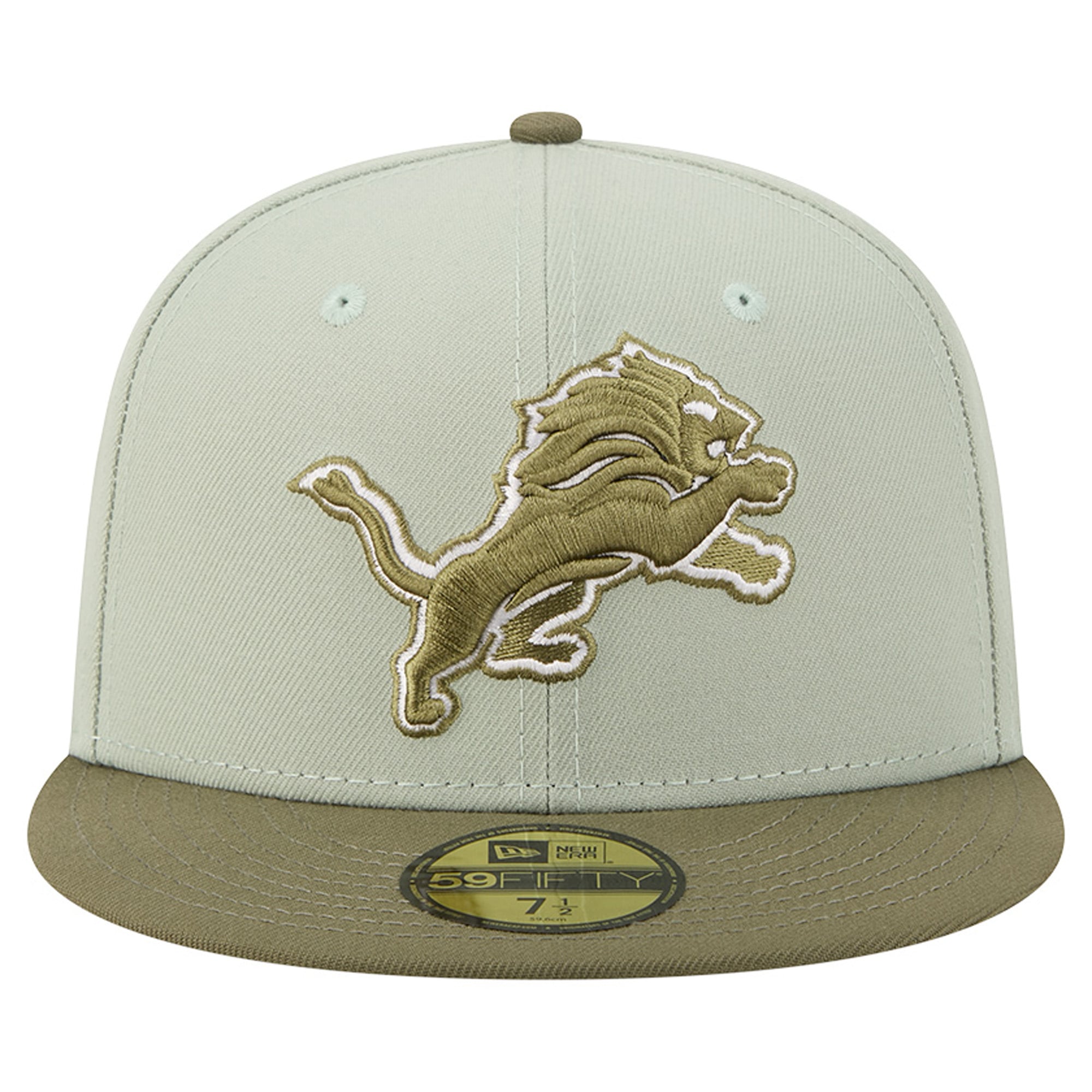 Casquette ajustée New Era pour homme, coloris vert clair/olive, Detroit Lions, modèle 59FIFTY