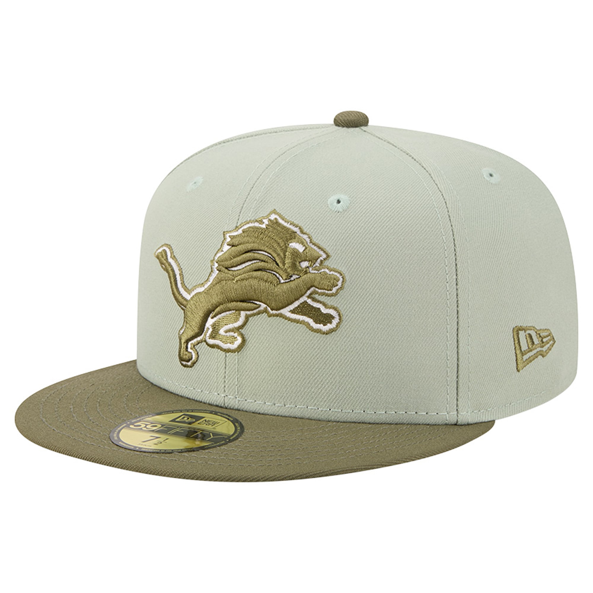 Casquette ajustée New Era pour homme, coloris vert clair/olive, Detroit Lions, modèle 59FIFTY
