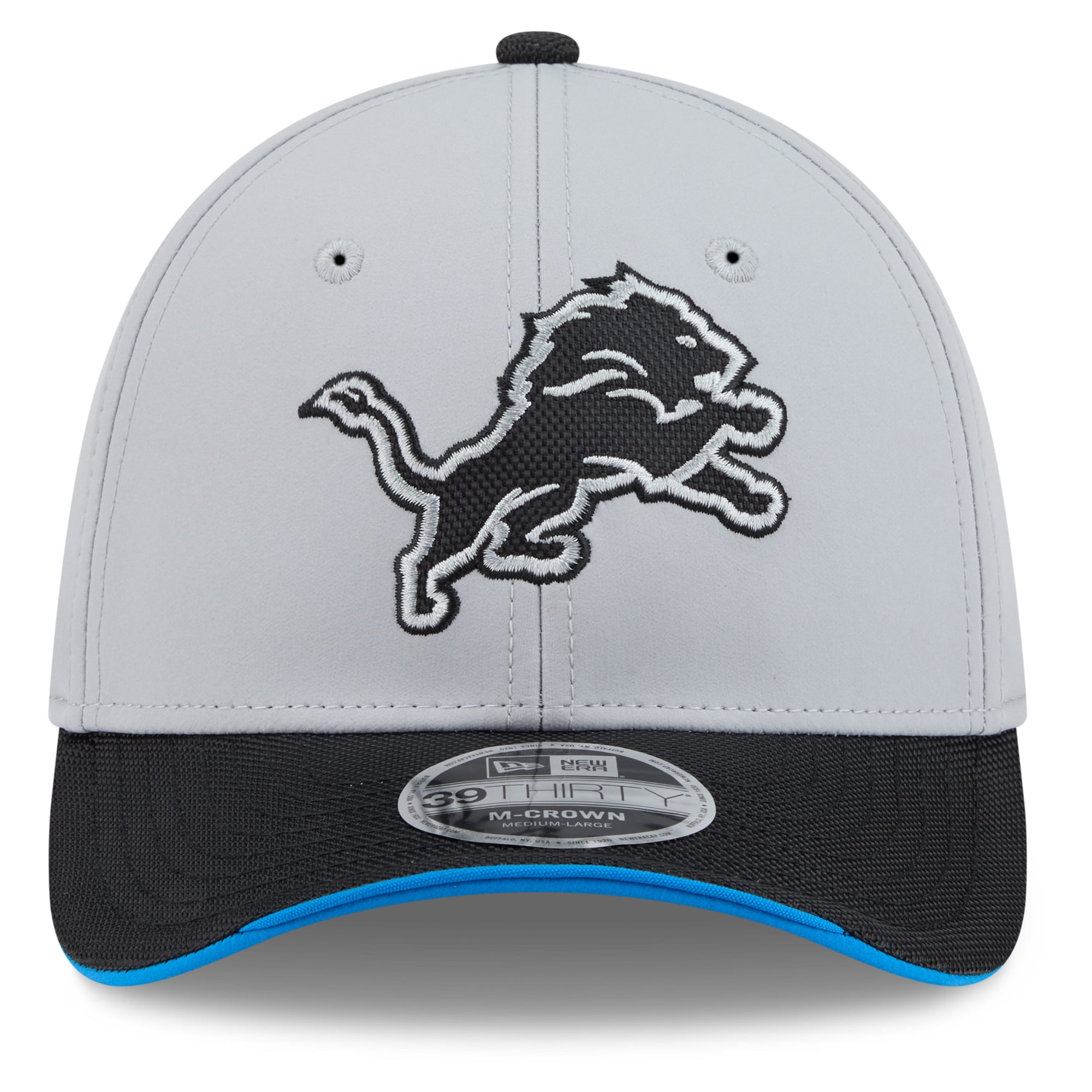 Men's New Era Silver Detroit Lions 2026 Rivalries Collection 39THIRTY M-Crown Stretch Hat