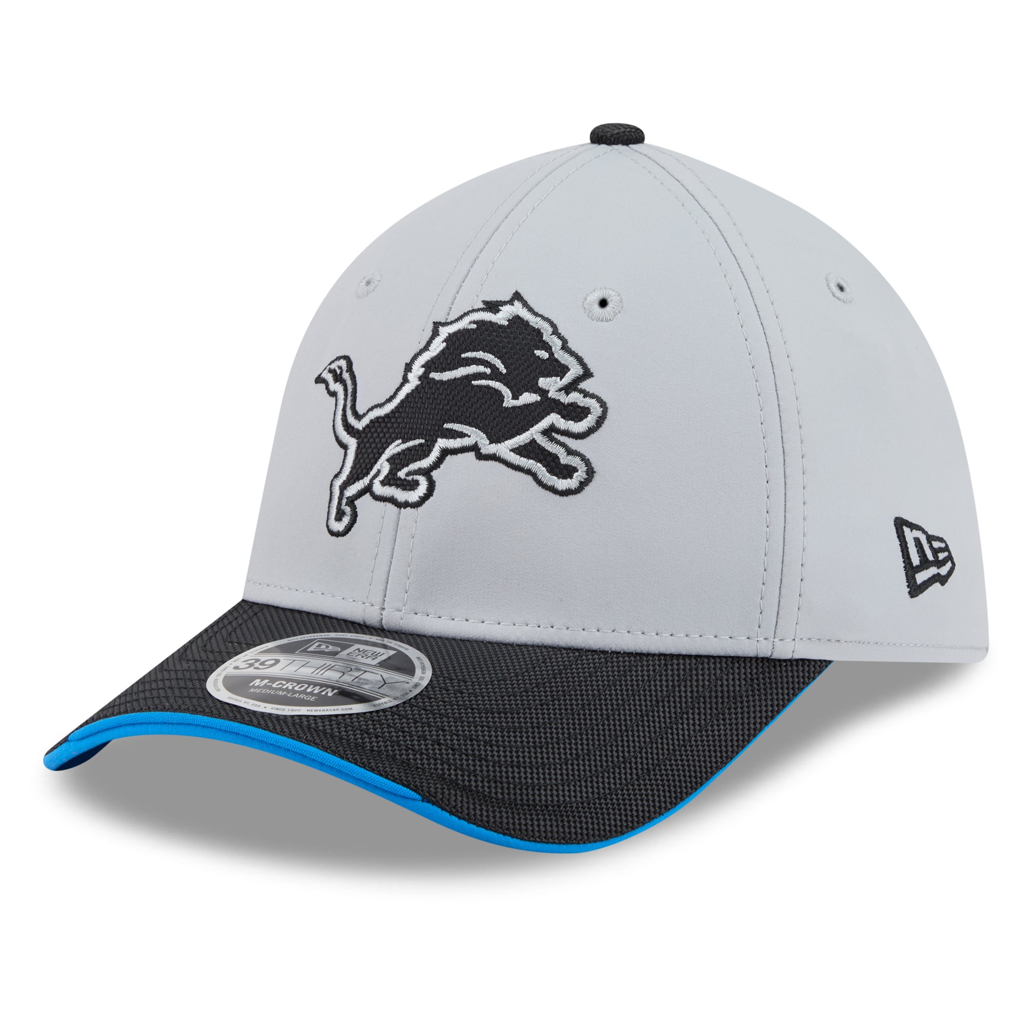 Men's New Era Silver Detroit Lions 2026 Rivalries Collection 39THIRTY M-Crown Stretch Hat