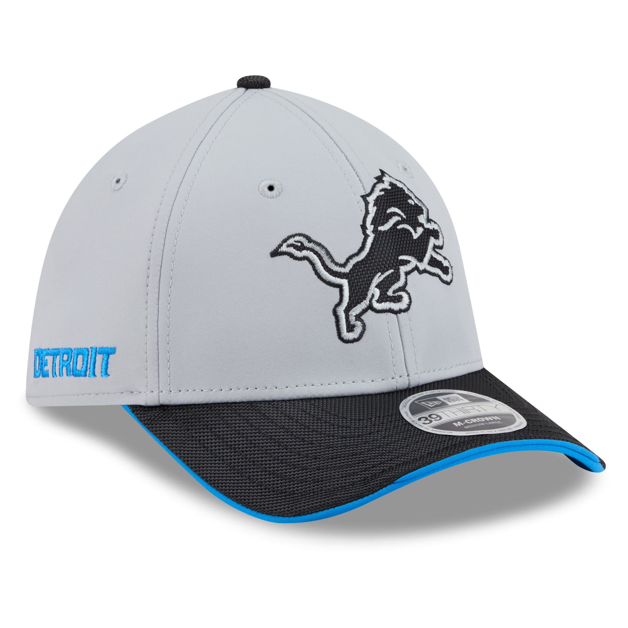 Men's New Era Silver Detroit Lions 2026 Rivalries Collection 39THIRTY M-Crown Stretch Hat