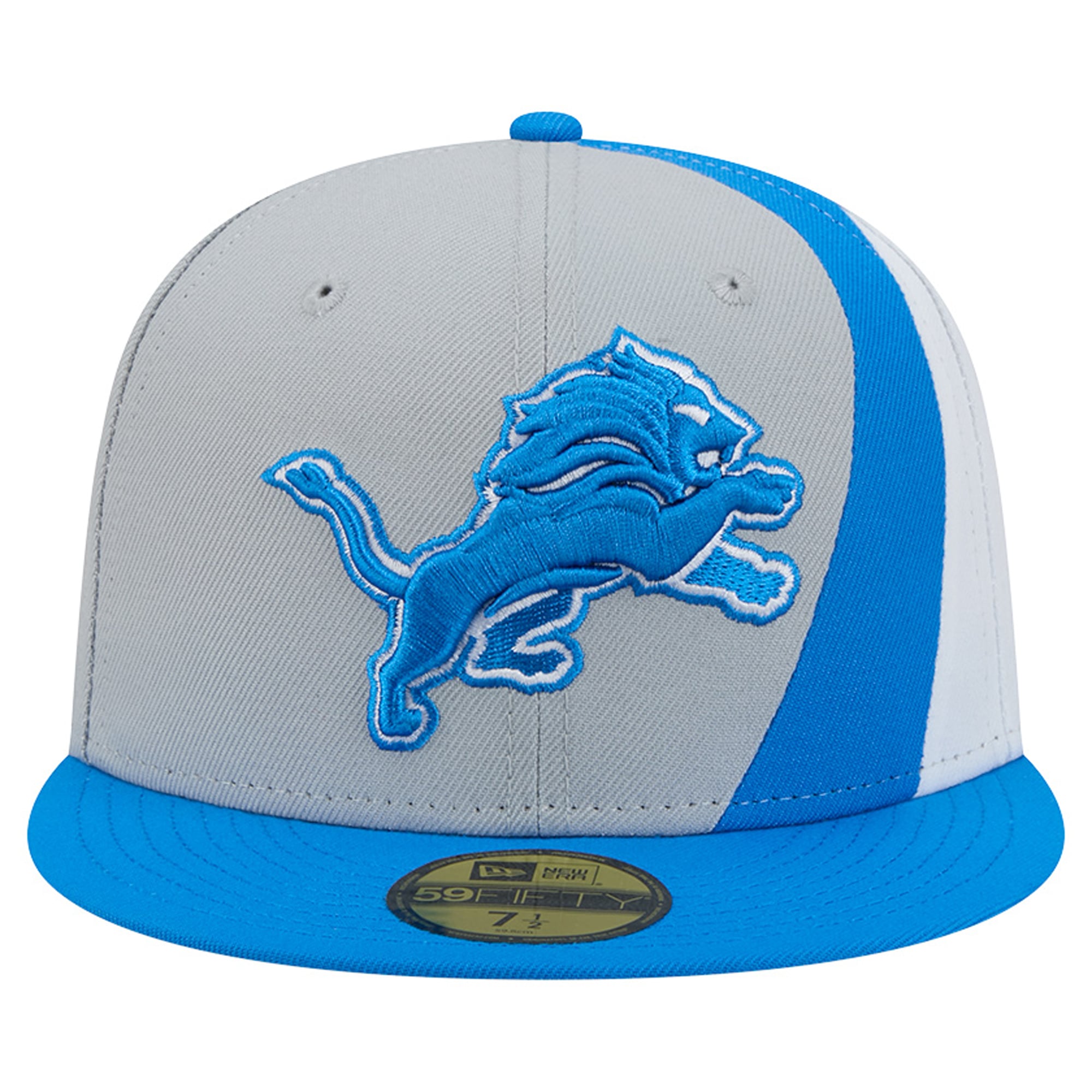 Men's New Era Silver/Blue Detroit Lions Shock 59FIFTY Fitted Hat