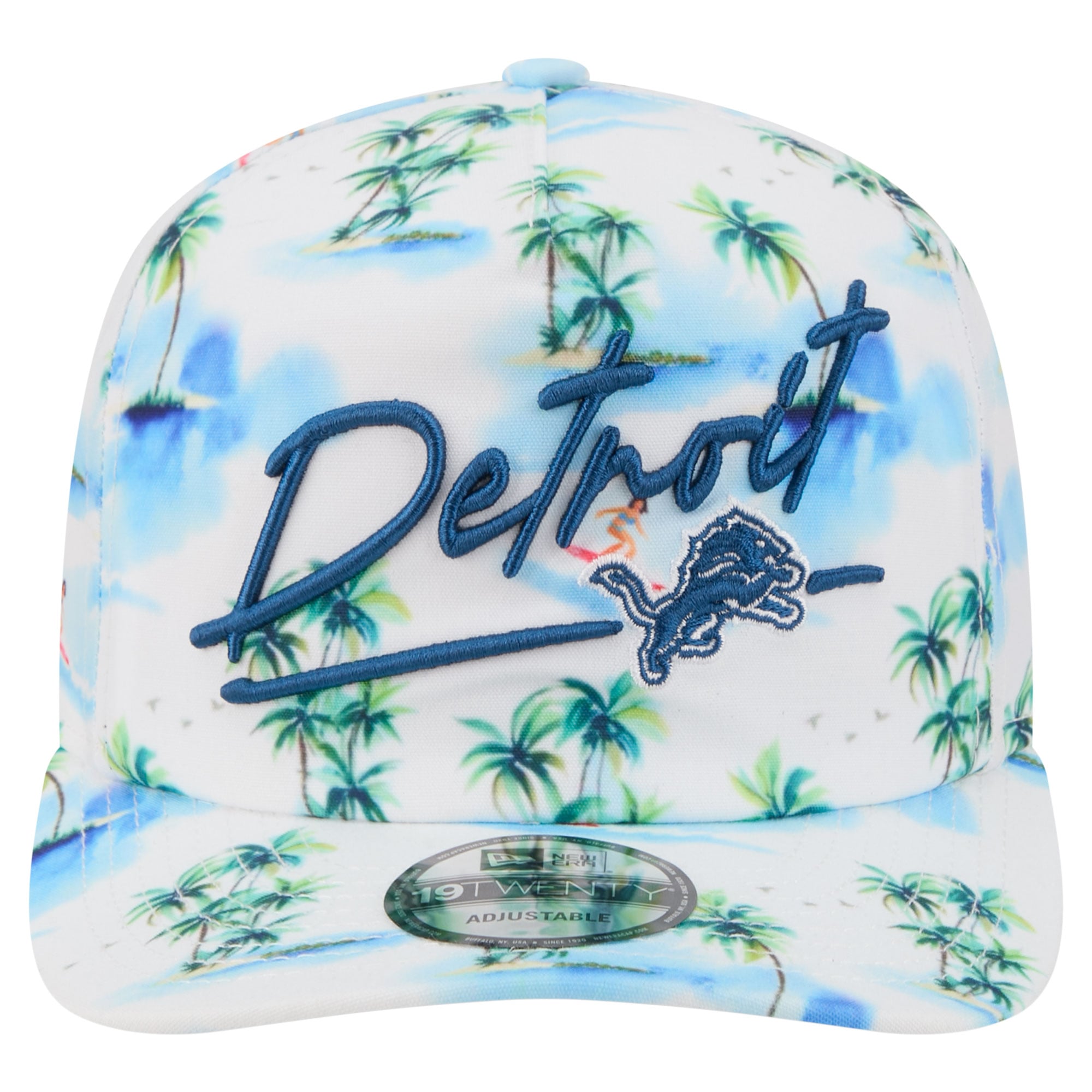Casquette ajustable New Era blanche Detroit Lions Aloha 19TWENTY pour homme