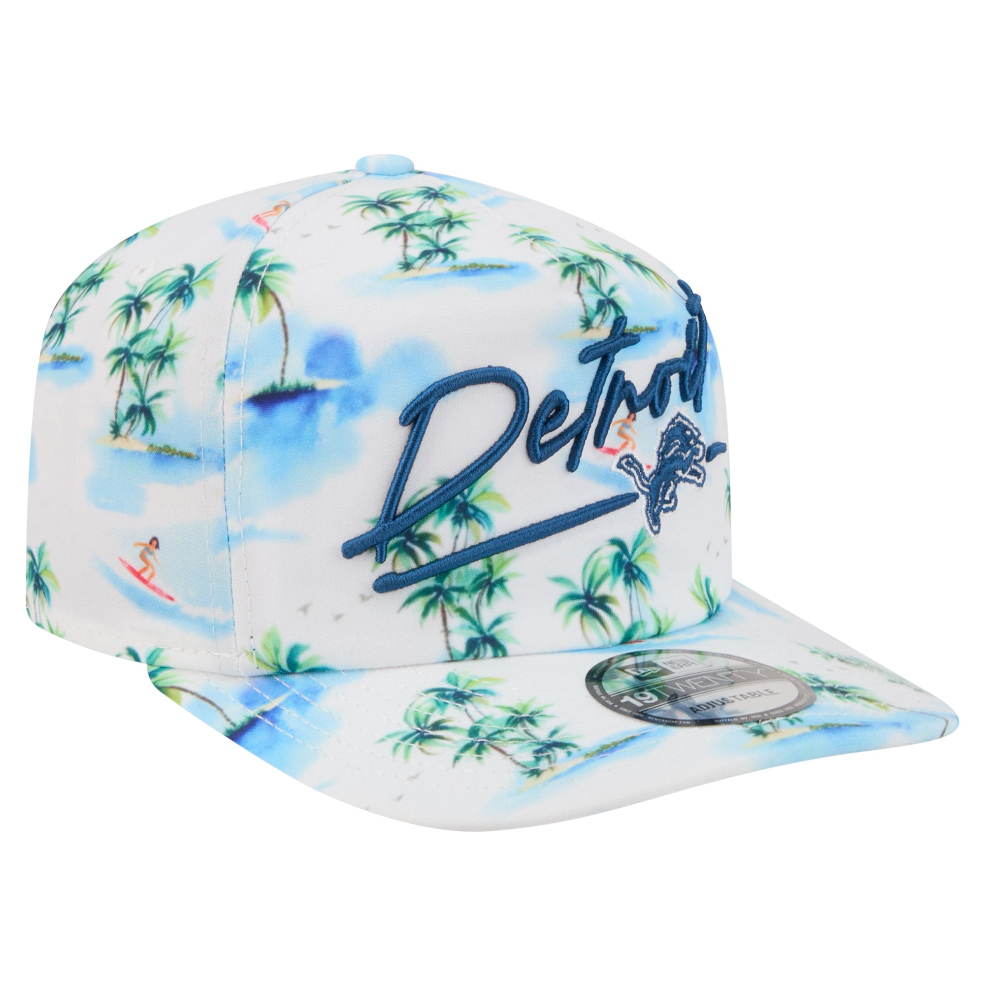 Casquette ajustable New Era blanche Detroit Lions Aloha 19TWENTY pour homme