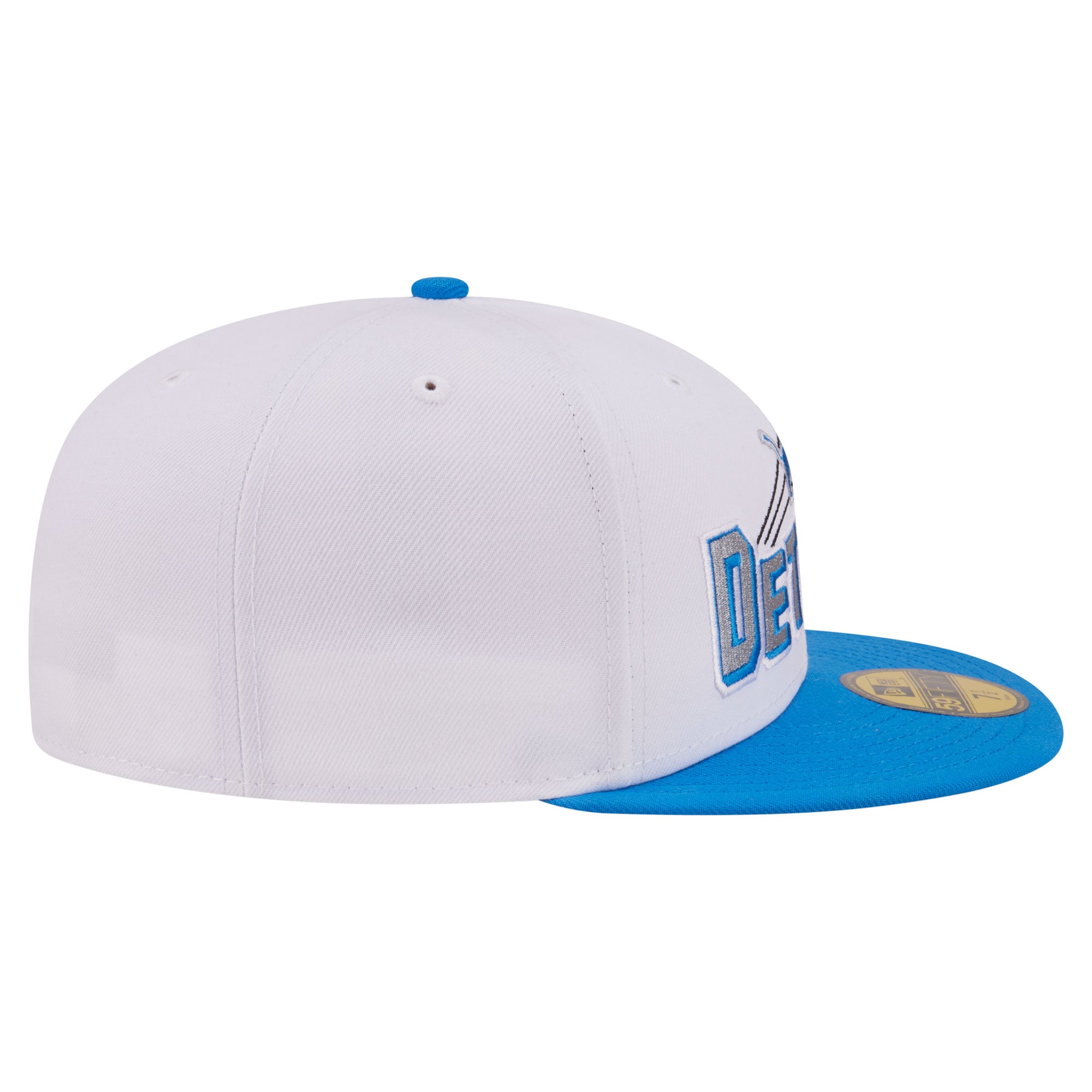 Casquette ajustée New Era 59FIFTY pour homme, blanche et bleue, Detroit Lions Retro Swoop