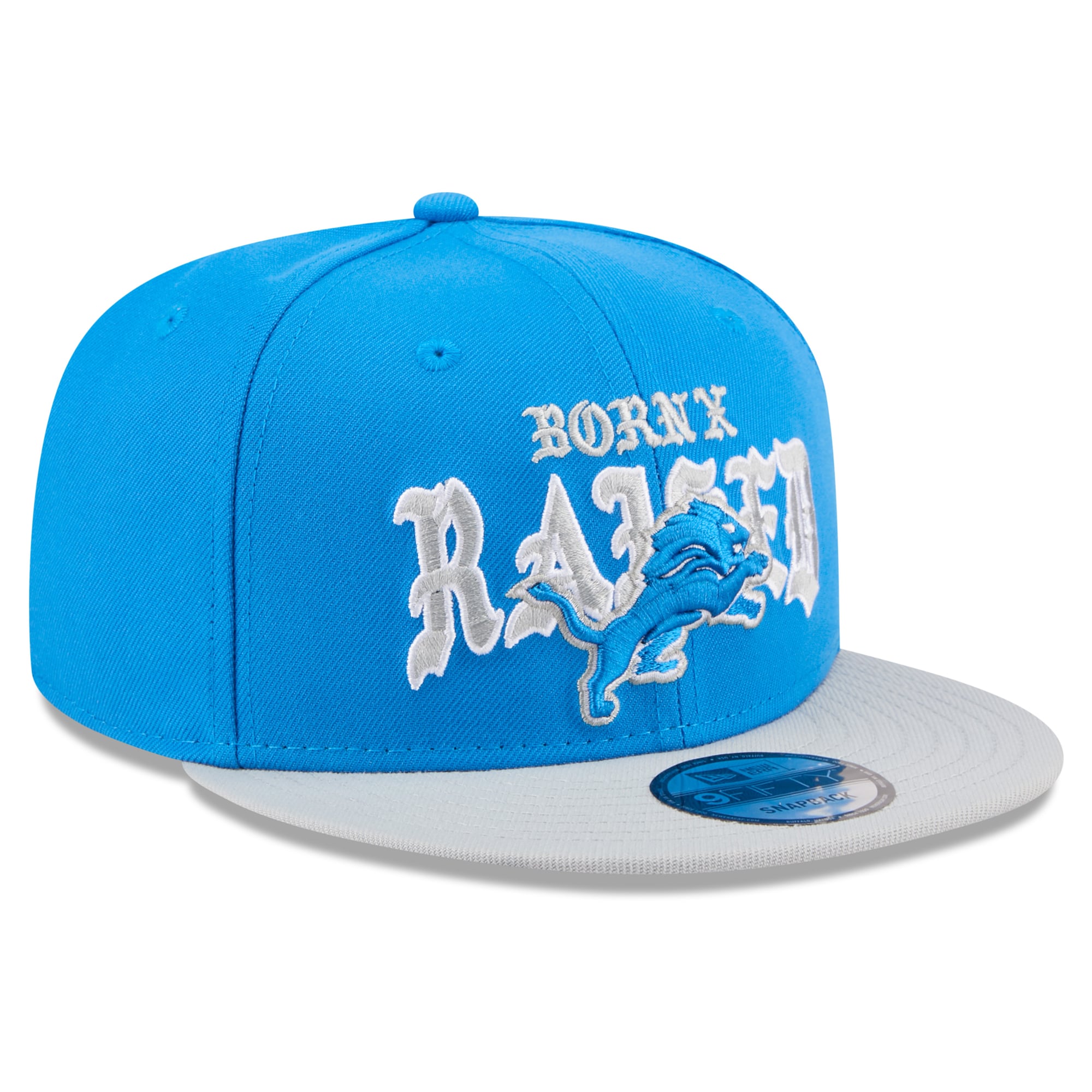 Casquette snapback New Era x Born x Raised Detroit Lions bleue/argentée pour homme
