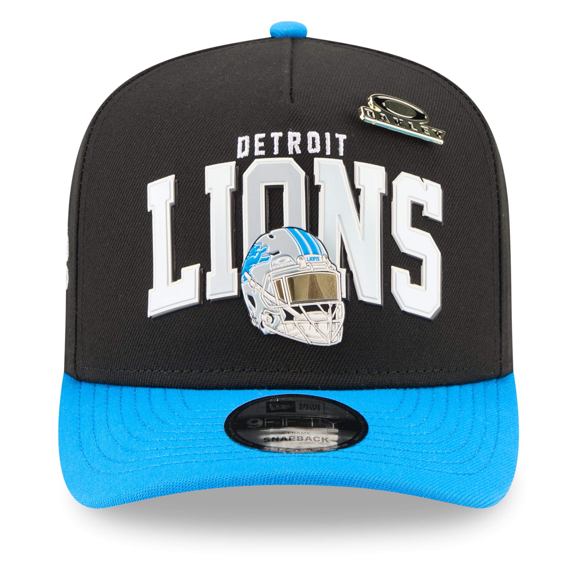 Men's New Era x Oakley Black Detroit Lions 9FIFTY A-Frame Snapback Hat