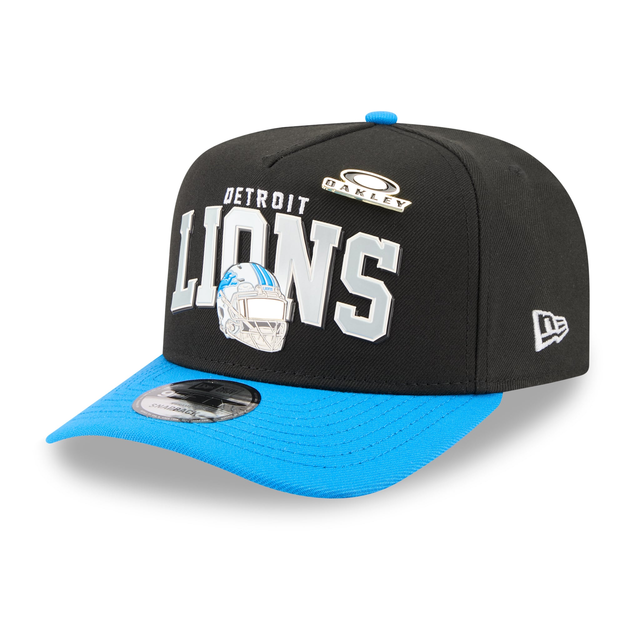 Men's New Era x Oakley Black Detroit Lions 9FIFTY A-Frame Snapback Hat