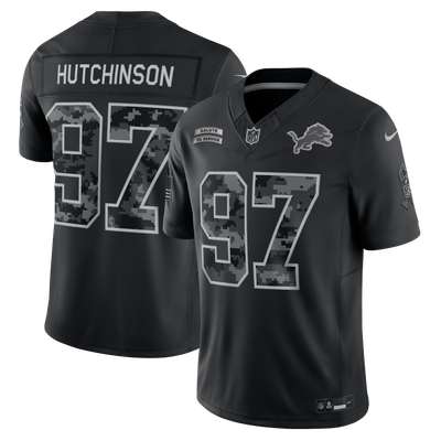 Aidan Hutchinson Detroit Lions Nike 2026 Salute to Service Stitched Limited Jersey - Black