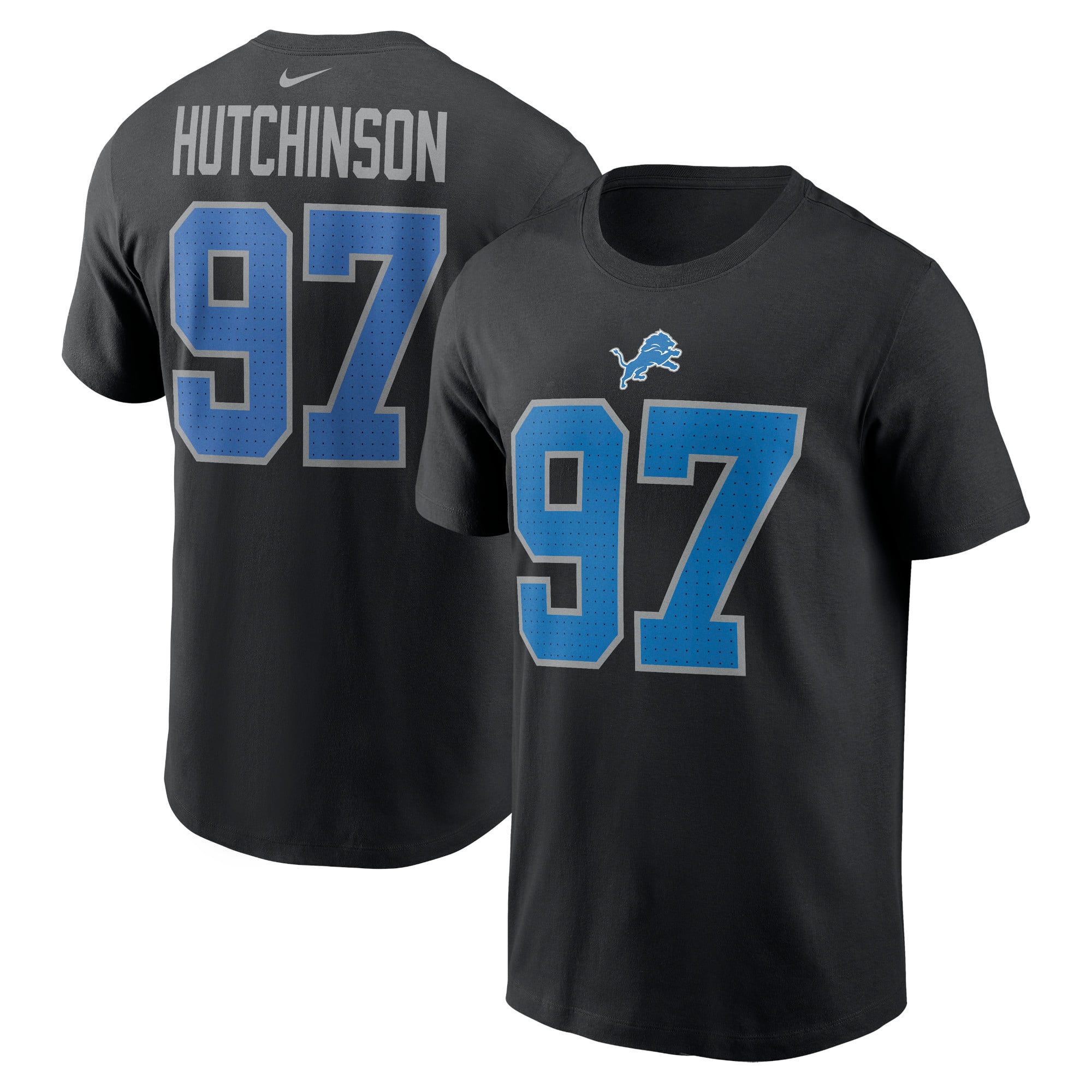 Men's Nike Aidan Hutchinson Detroit Lions Name & Number T-Shirt