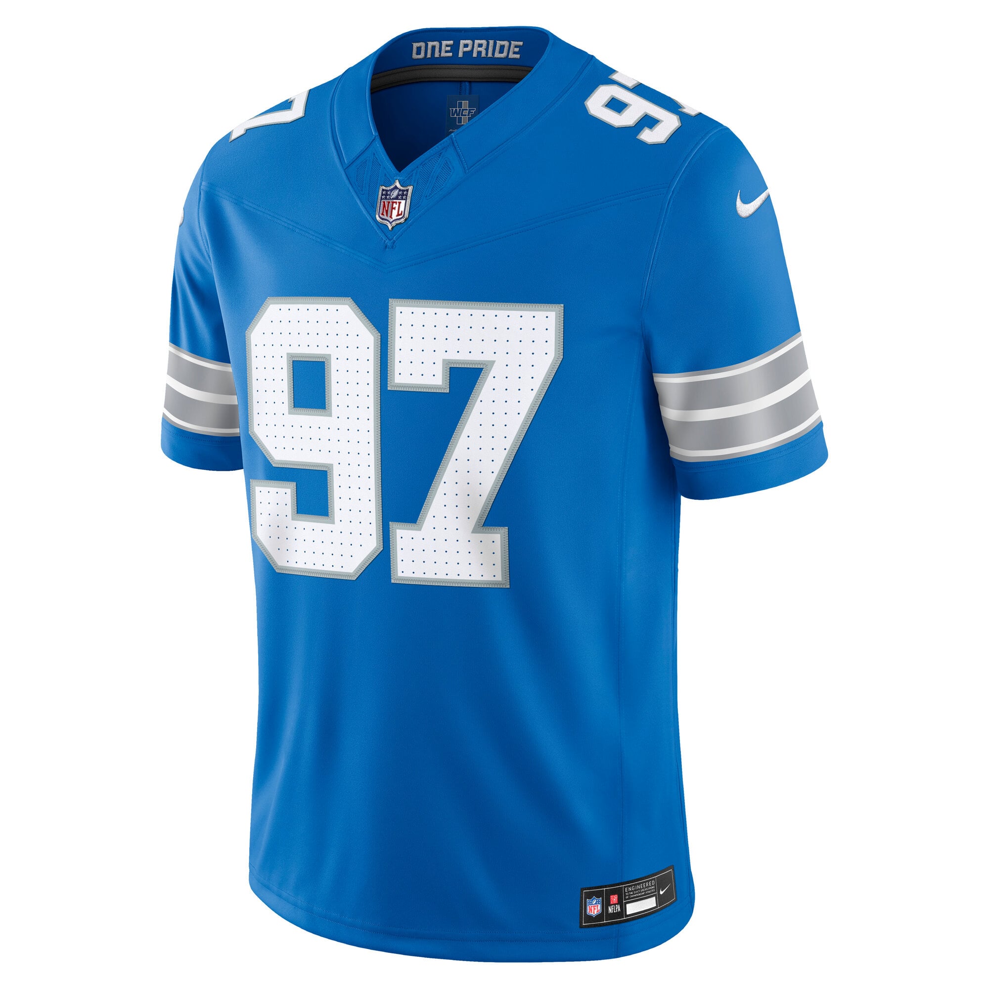 Men's Nike Aidan Hutchinson Blue Detroit Lions Vapor F.U.S.E. Stitched Limited Jersey