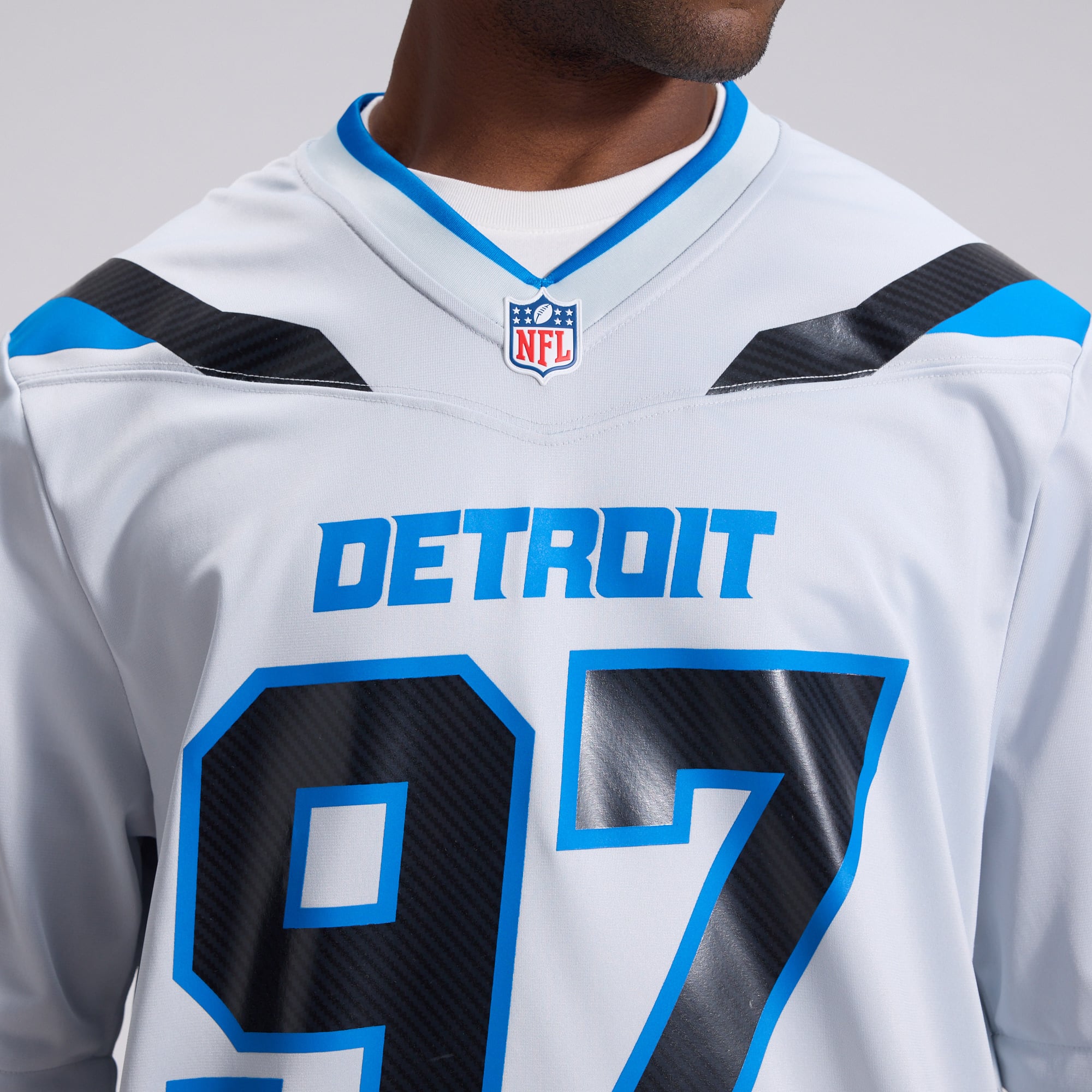 Men's Nike Aidan Hutchinson Silver Detroit Lions 2026 Rivalries Collection Game Jersey