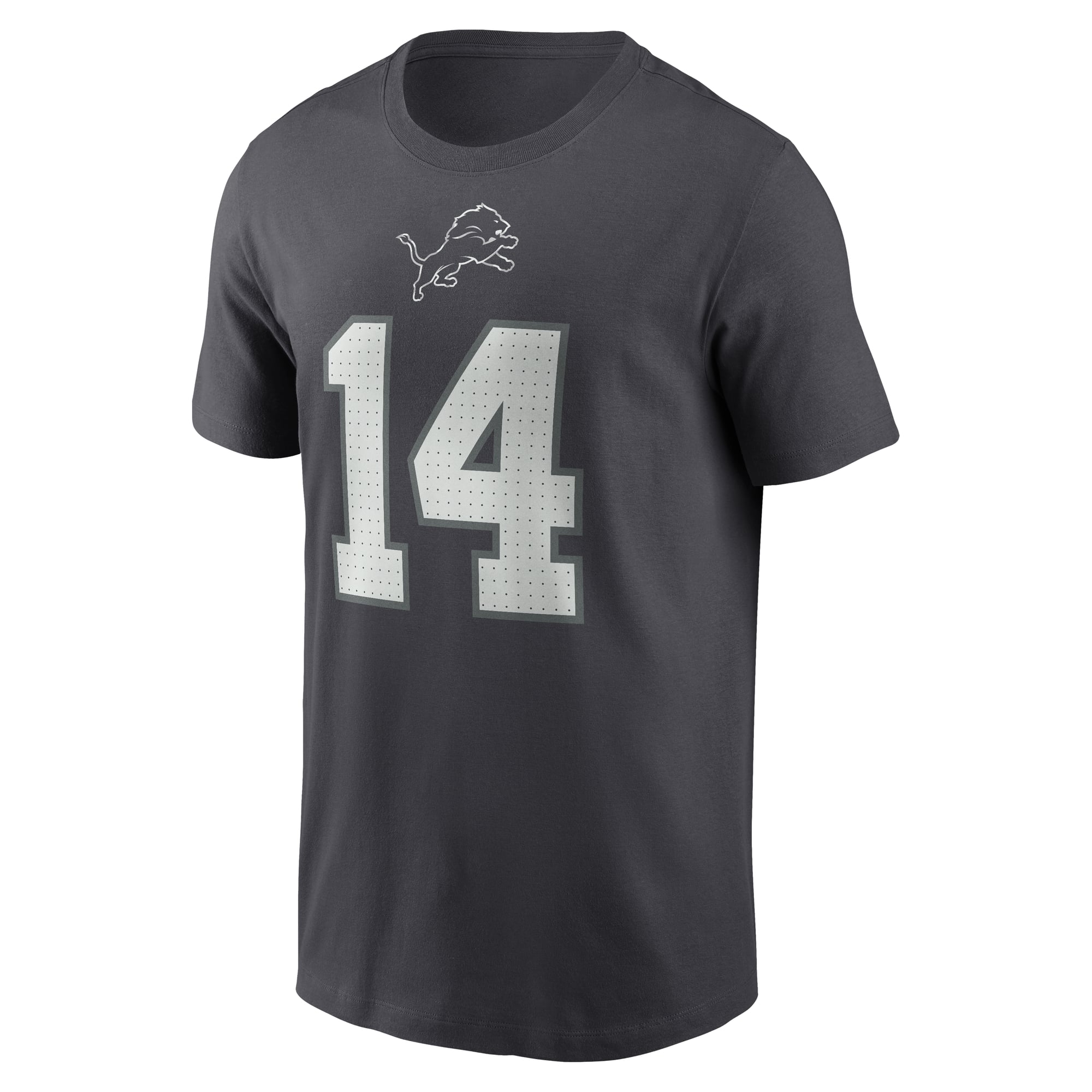 T-shirt Nike Amon-Ra St. Brown anthracite Detroit Lions pour homme, avec nom et numéro