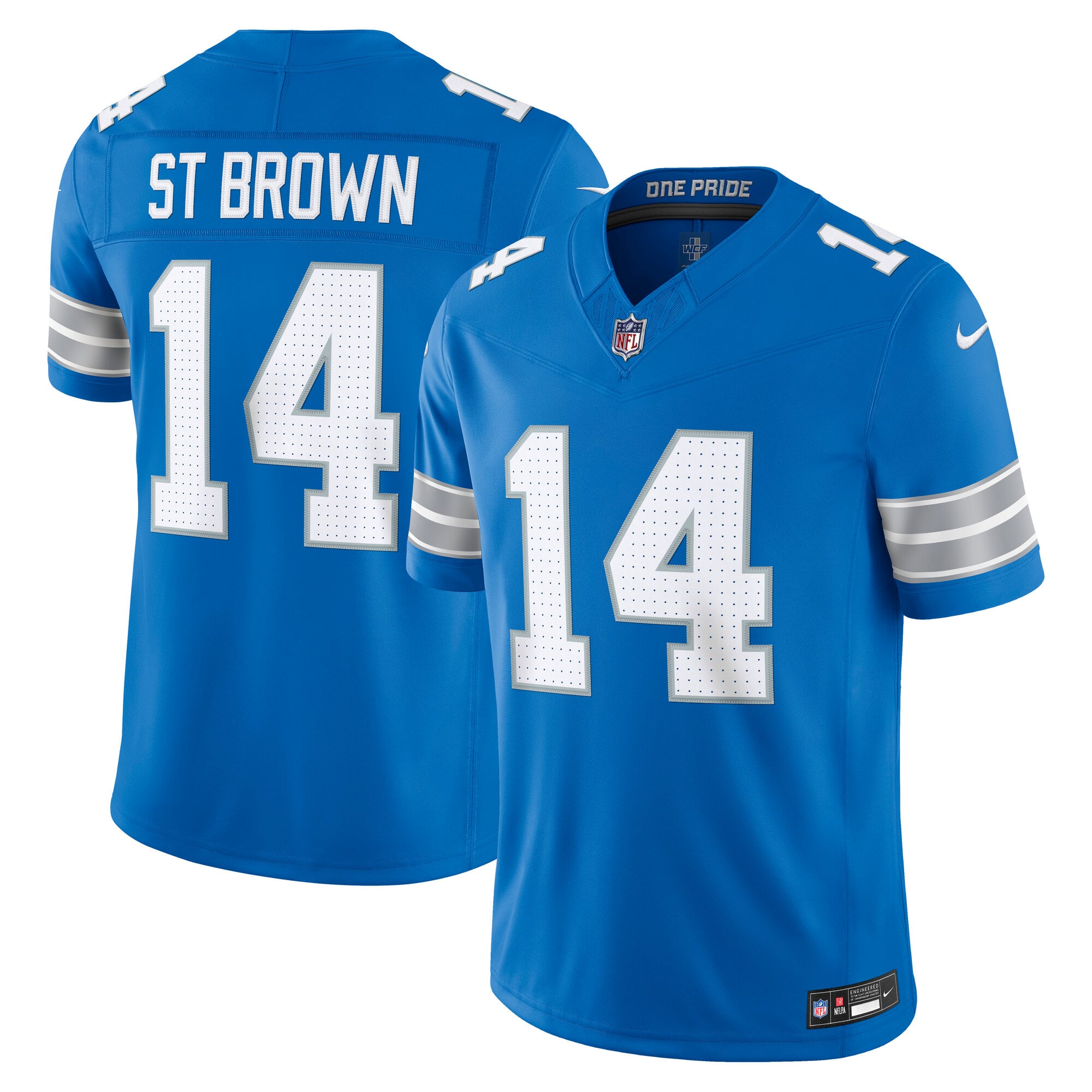 Men's Nike Amon-Ra St. Brown Blue Detroit Lions Vapor F.U.S.E. Stitched Limited Jersey
