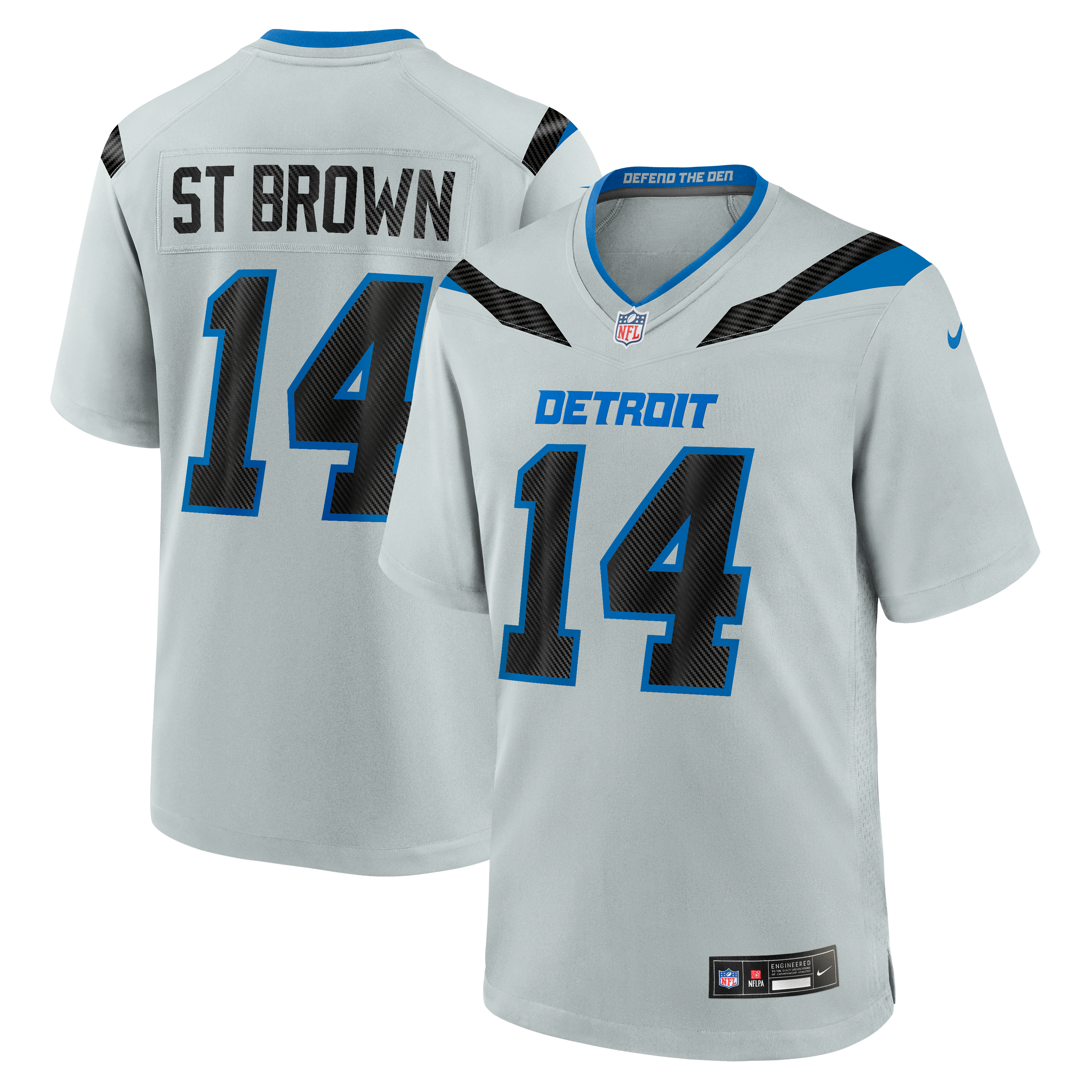 Men's Nike Amon-Ra St. Brown Silver Detroit Lions 2026 Rivalries Collection Game Jersey