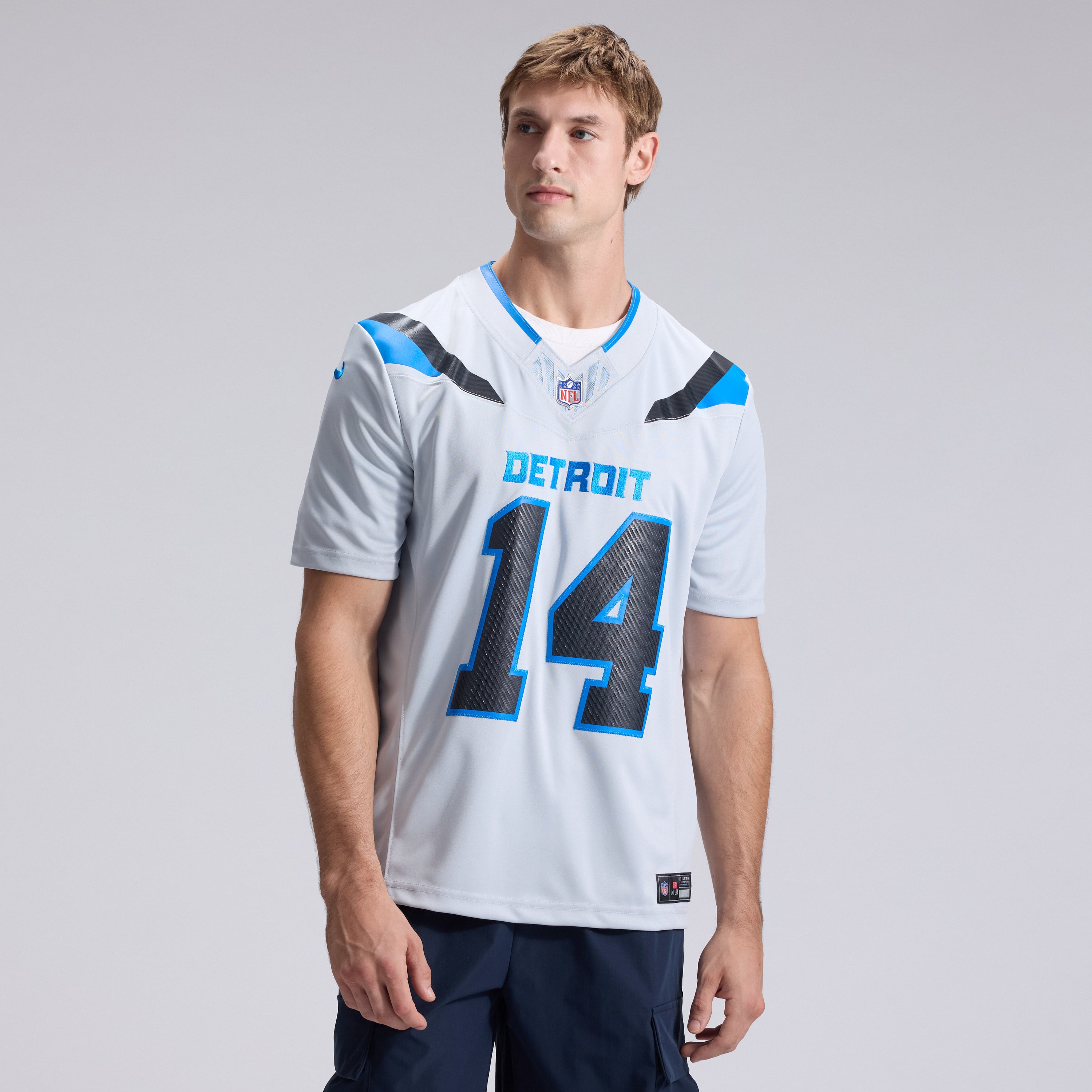 Men's Nike Amon-Ra St. Brown Silver Detroit Lions 2026 Rivalries Collection Stitched Limited Jersey