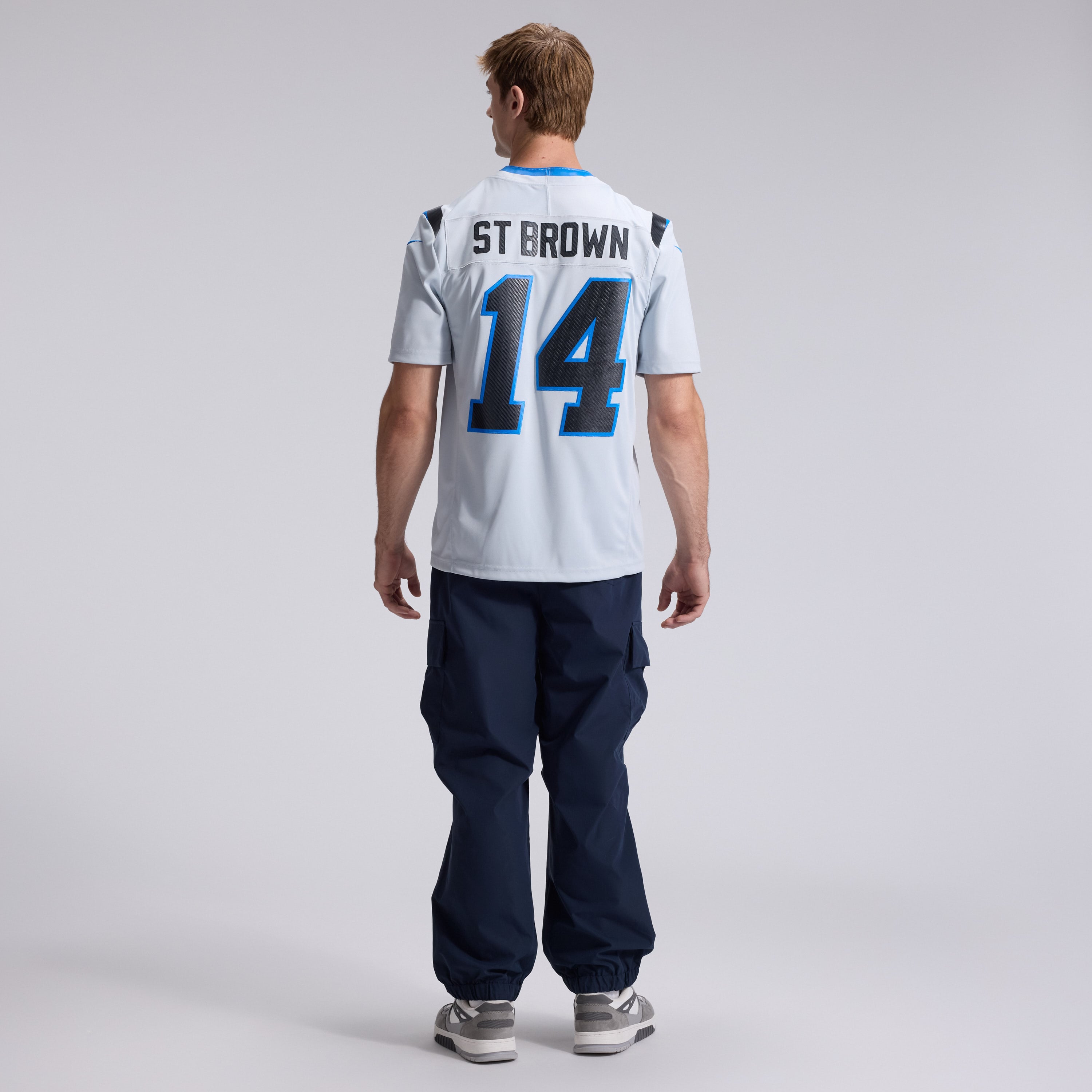 Men's Nike Amon-Ra St. Brown Silver Detroit Lions 2026 Rivalries Collection Stitched Limited Jersey